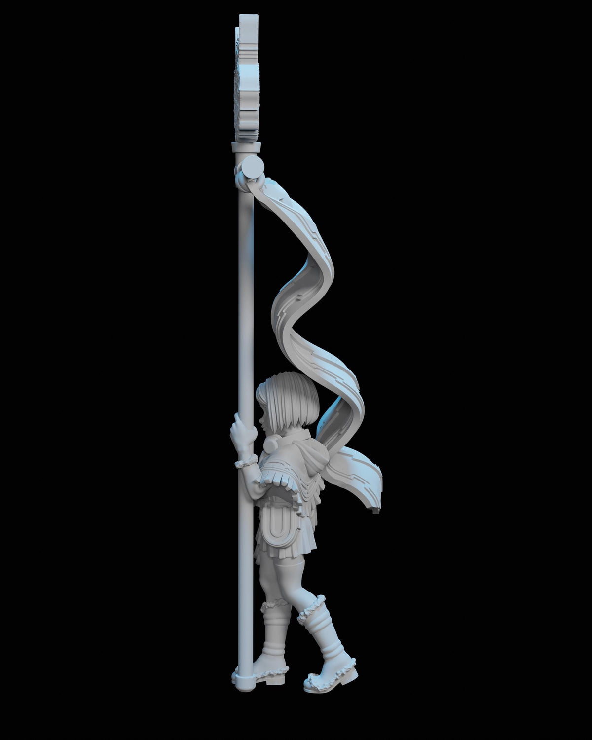 Flagbearer Sara Miniature (2 Variations) - 28mm / 32mm / 36mm - Ethan Savage Studios - Resin Printed Figure for D&D, TTRPGs, and Board Games