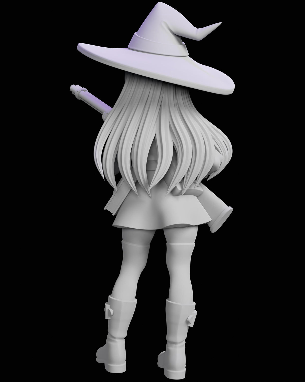 Gun Witch Bianca Miniature - 28mm / 32mm / 36mm - Ethan Savage Studios - Unpainted Resin Printed Figure for D&D, TTRPGs, and Board Games