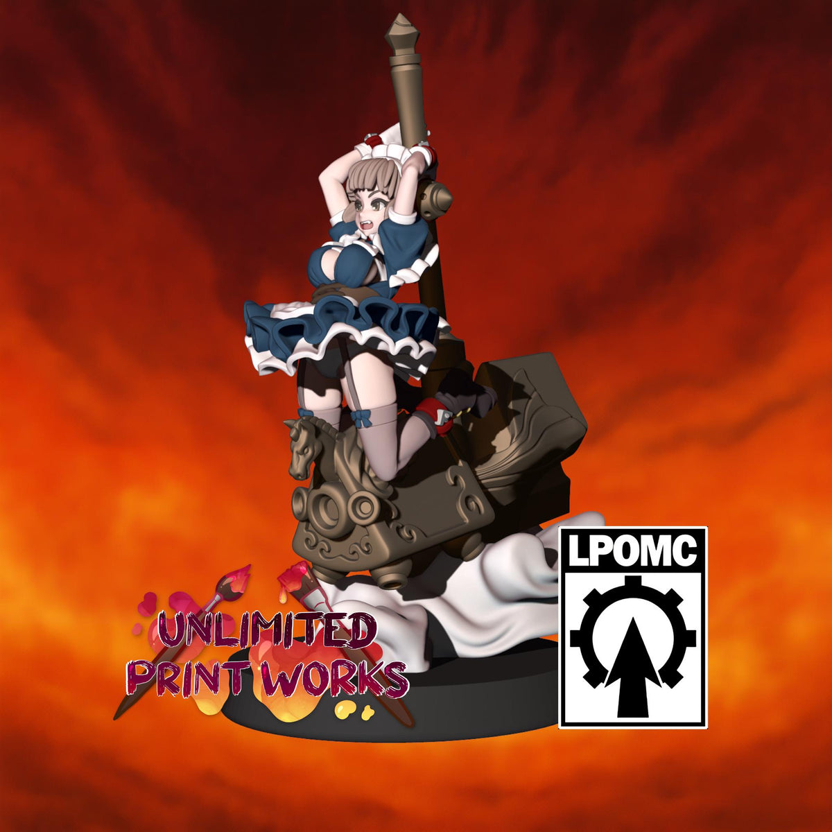 Shishido Fiona Miniature - 28mm / 32mm / 36mm / 75mm - LPOMC - Unpainted Resin Printed Figure for D&D, TTRPGs, and Board Games