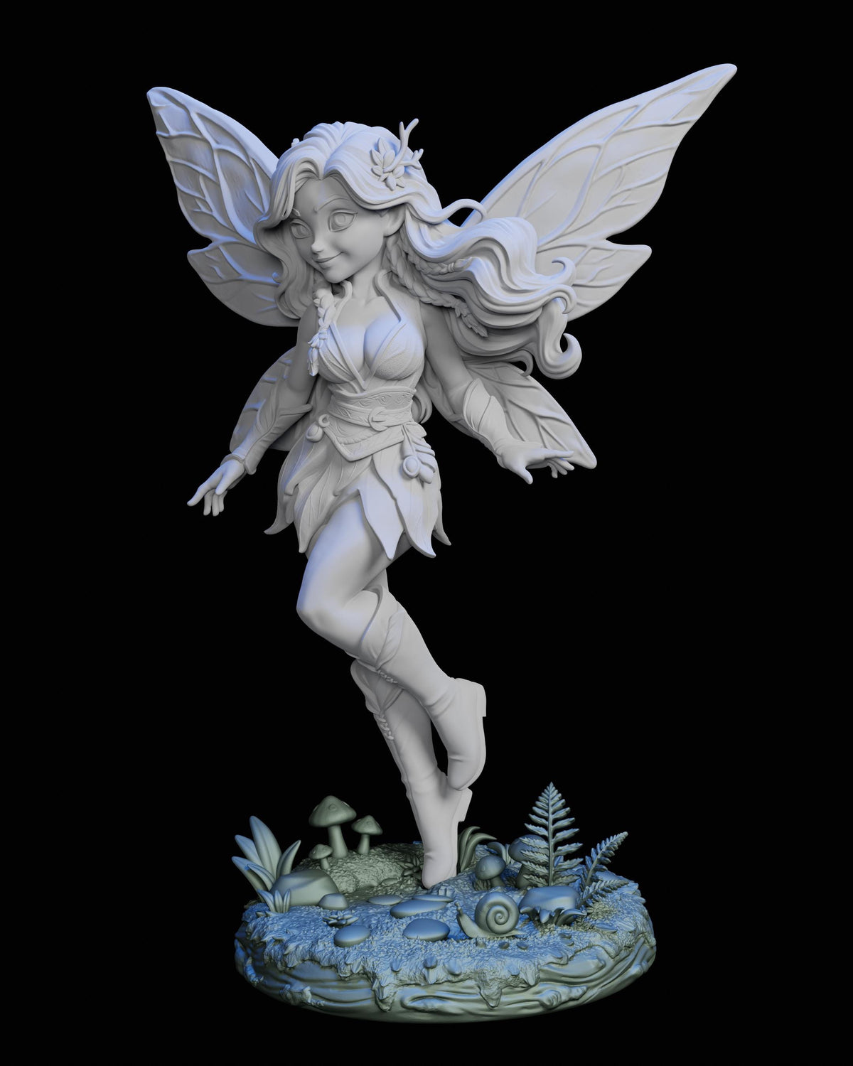 Whispers of the Fairywood Miniature (4 Variations) - Claudia's Gallery - 28mm / 32mm / 36mm / 75mm - Unpainted Resin Printed Figures