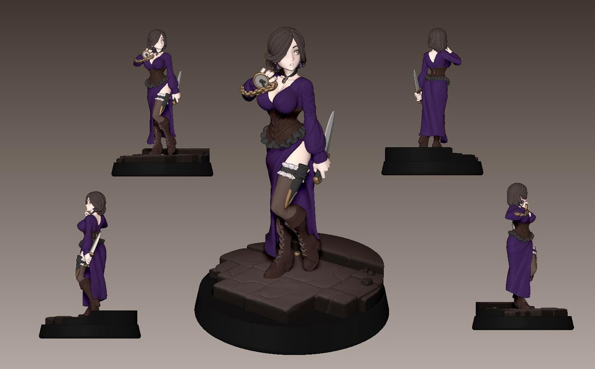 Night's Dagger Miniature - 28mm / 32mm / 36mm / 75mm - LPOMC - Unpainted Resin Printed Figure for D&D, TTRPGs, and Board Games