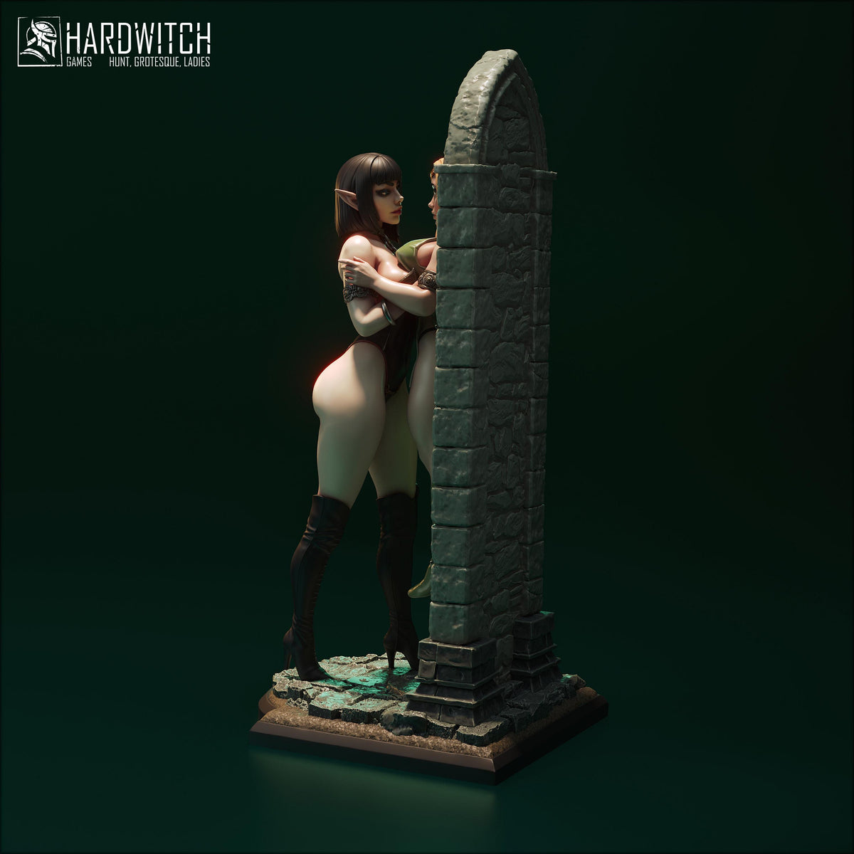 Marta vs Maya Miniature (Standard & NSFW Variations) - 28mm / 32mm / 36mm / 75mm / 1:12 Scale - HardWitch Games - Resin Printed Figure