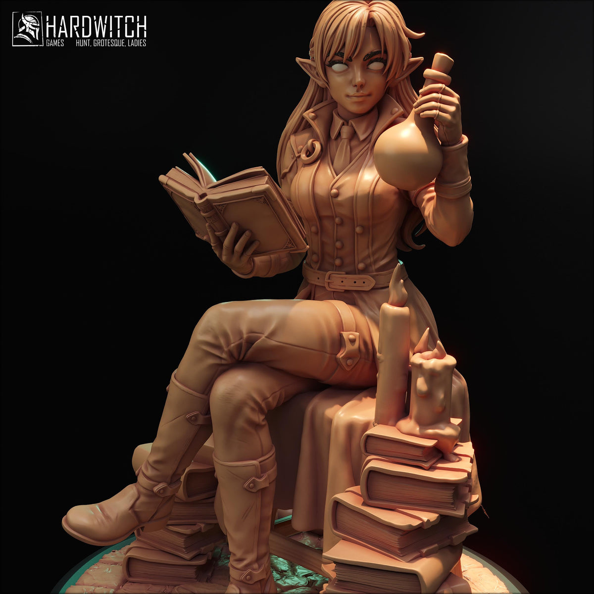 Alchemist Vella Miniature - 28mm / 32mm / 36mm / 75mm - HardWitch Games - Resin Printed Figure for TTRPGs, Board Games, and Wargaming