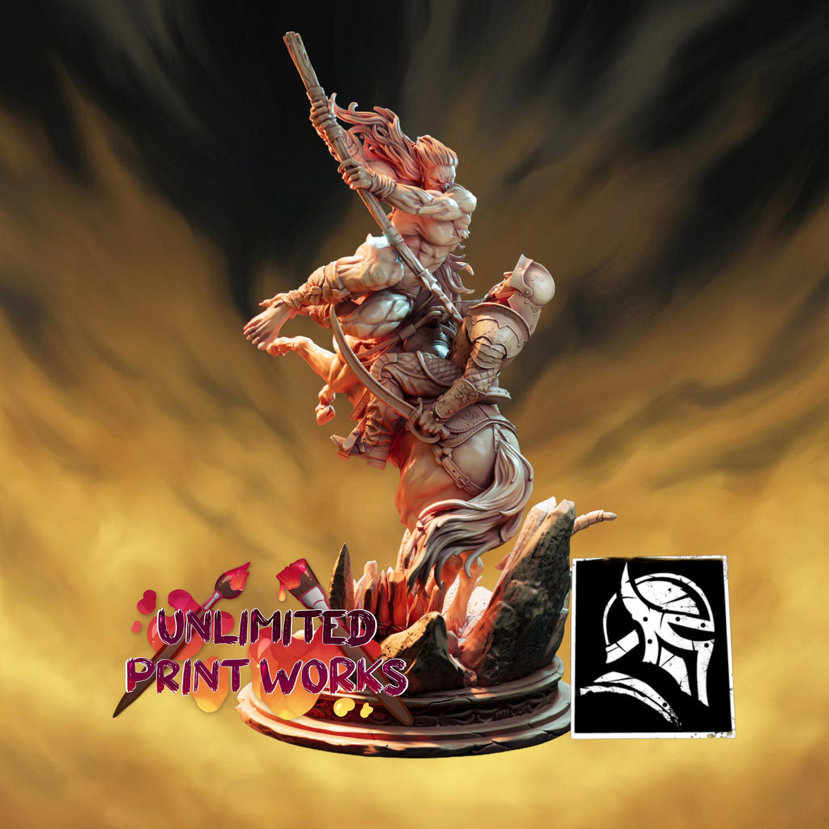 The Hunter Becomes the Hunted Figure - 75mm / 1:12 Scale - HardWitch Games - Resin Printed Statue for Display Painting