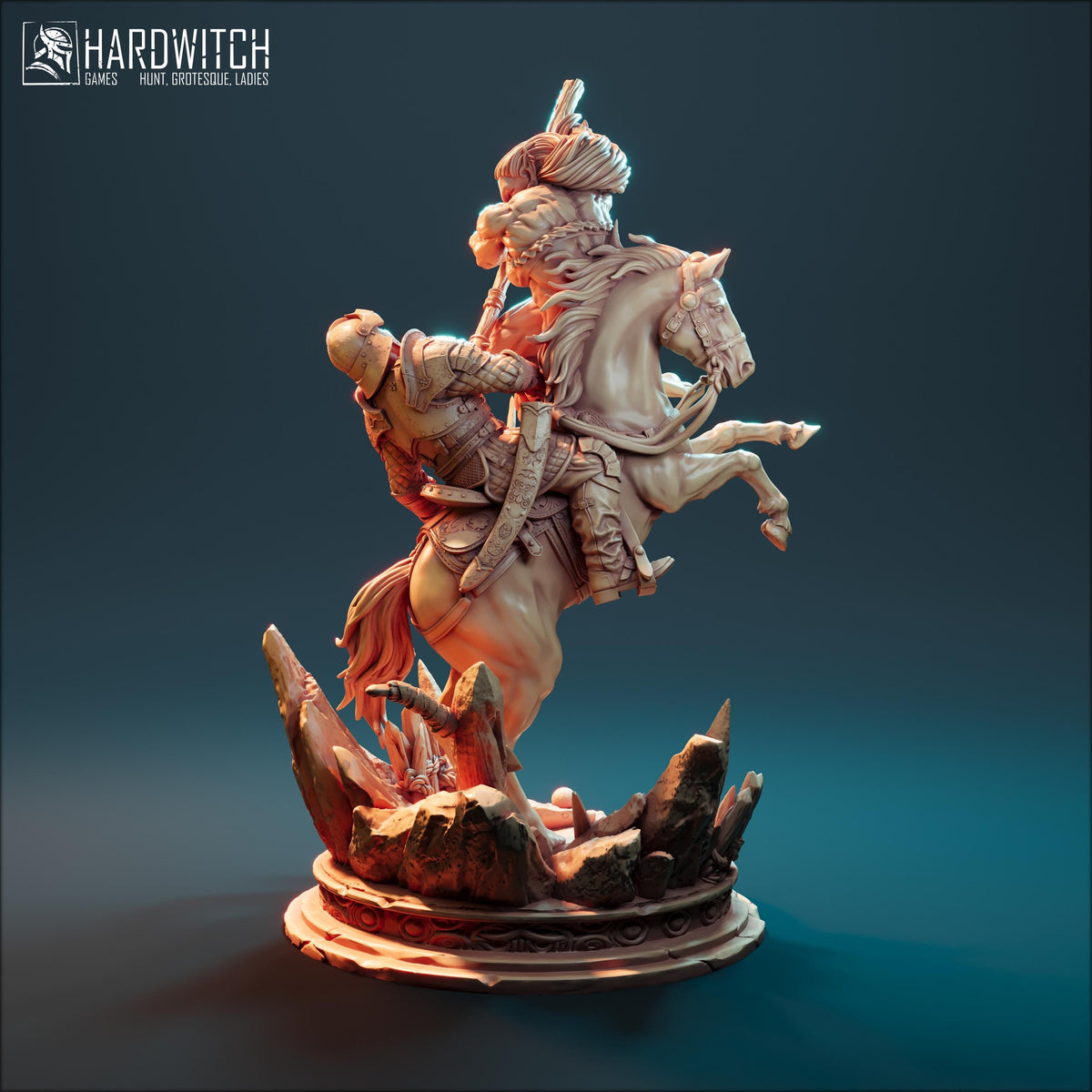The Hunter Becomes the Hunted Figure - 75mm / 1:12 Scale - HardWitch Games - Resin Printed Statue for Display Painting