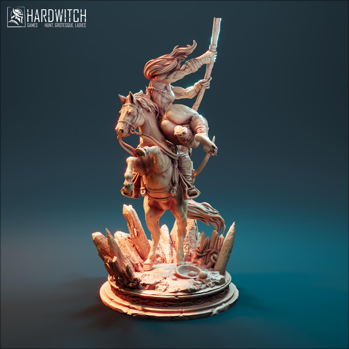 The Hunter Becomes the Hunted Figure - 75mm / 1:12 Scale - HardWitch Games - Resin Printed Statue for Display Painting