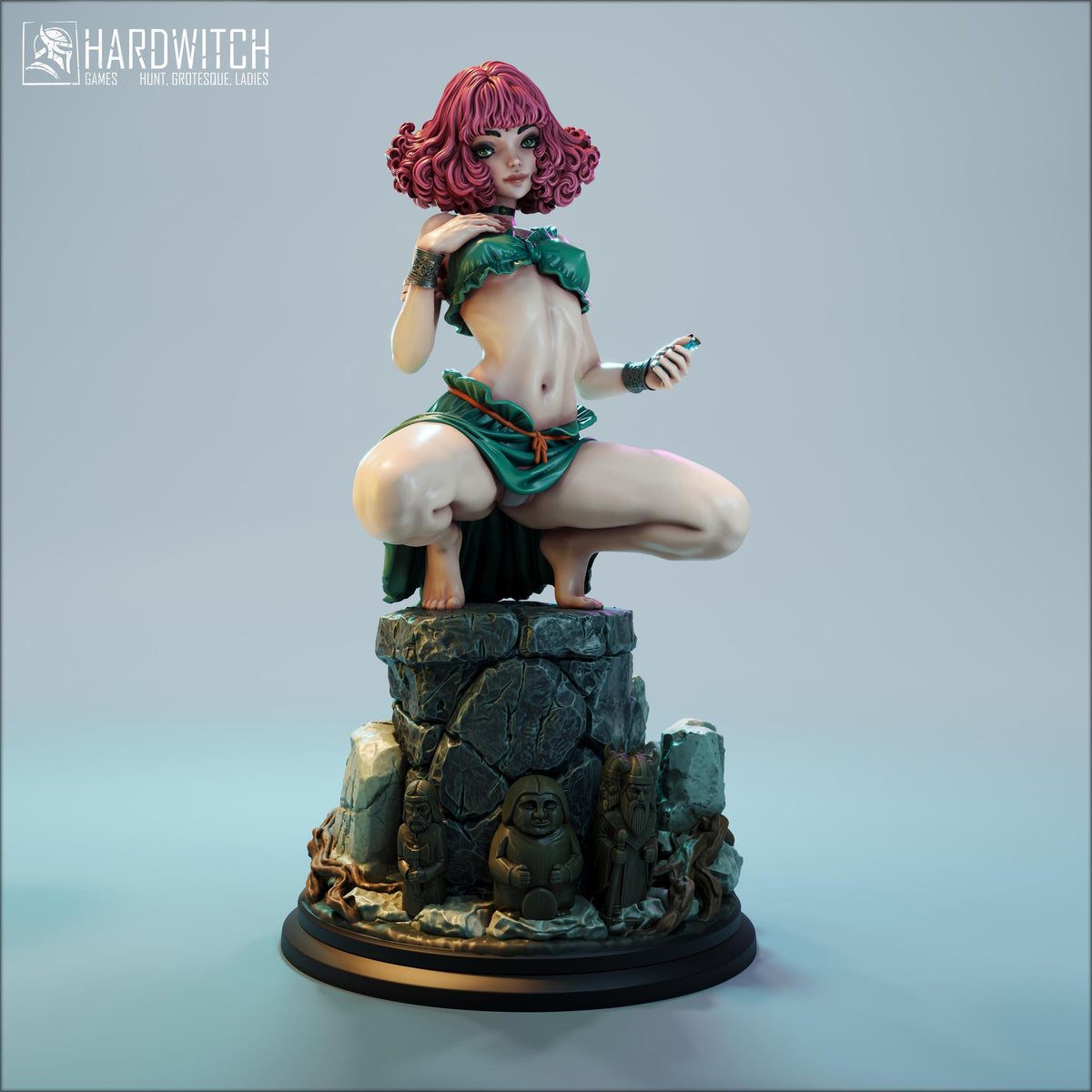 Asiri Hedgewitch Miniature (2 Versions, Standard & NSFW Variations) - 28mm / 32mm / 36mm / 75mm / 1:12 Scale - HardWitch Games
