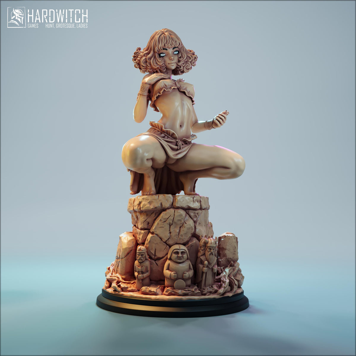 Asiri Hedgewitch Miniature (2 Versions, Standard & NSFW Variations) - 28mm / 32mm / 36mm / 75mm / 1:12 Scale - HardWitch Games