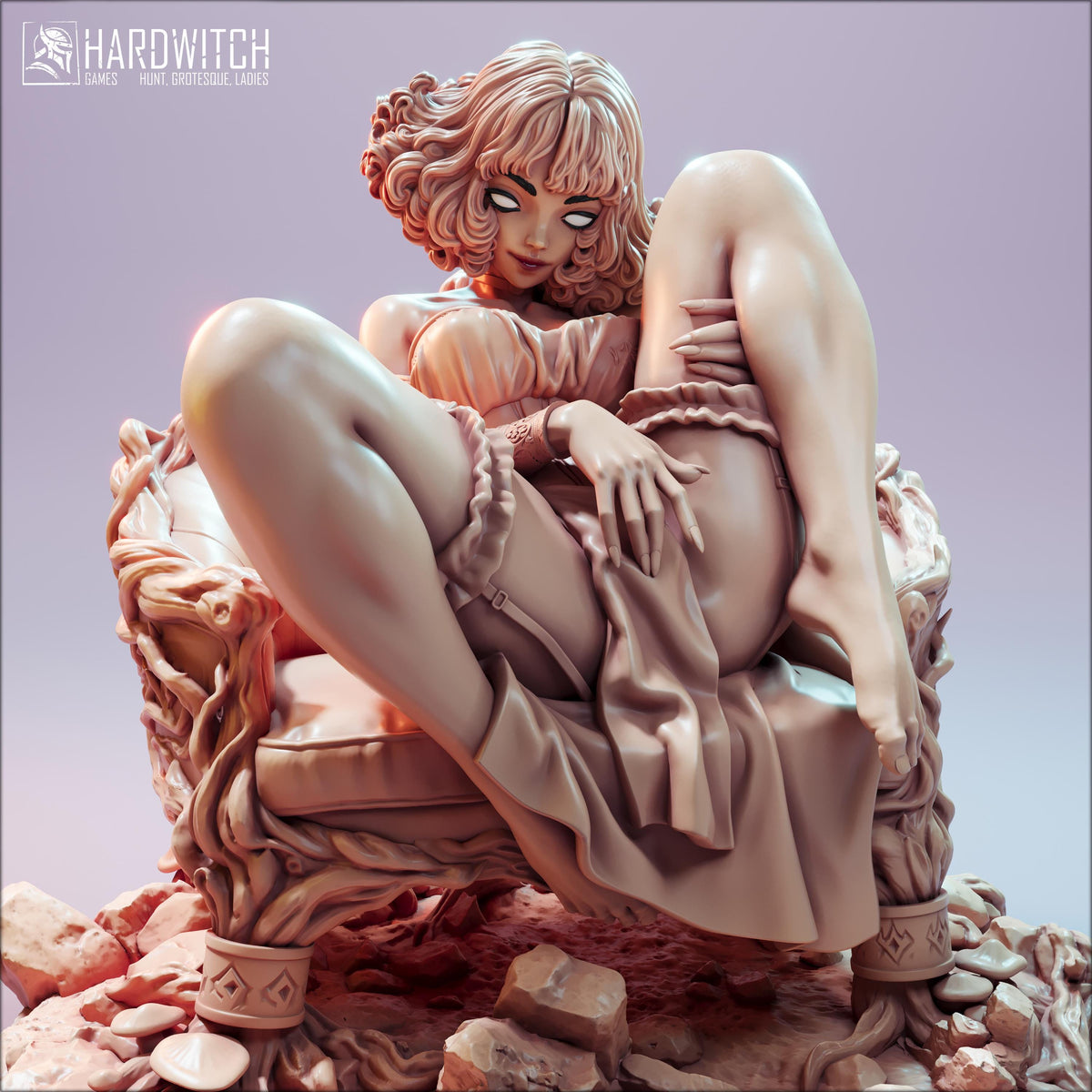 Asiri Hedgewitch Miniature (2 Versions, Standard & NSFW Variations) - 28mm / 32mm / 36mm / 75mm / 1:12 Scale - HardWitch Games