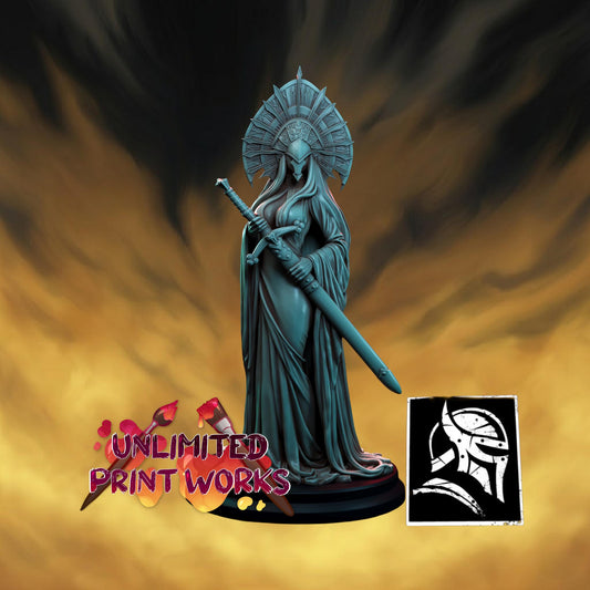 Avowed War Nun Miniature - 28mm / 32mm / 36mm / 75mm - HardWitch Games - Resin Printed Figure for TTRPGs, Board Games, and Wargaming