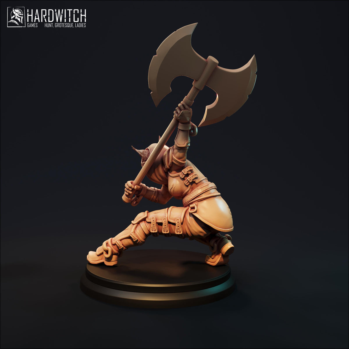 Mercenary Traykir Miniature (2 Variations) - 28mm / 32mm / 36mm / 75mm - HardWitch Games - Resin Printed Figure for TTRPGs and Wargaming