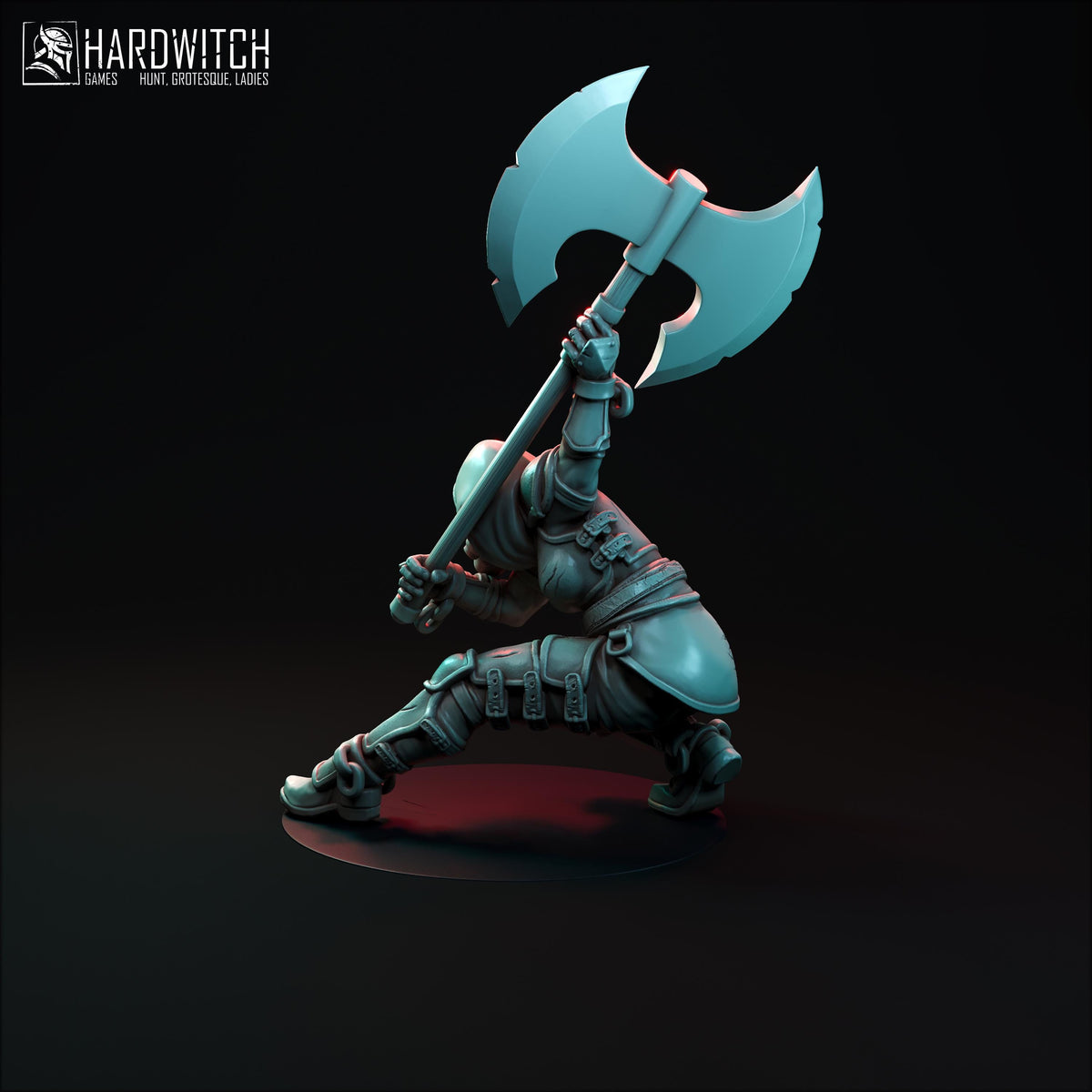 Mercenary Traykir Miniature (2 Variations) - 28mm / 32mm / 36mm / 75mm - HardWitch Games - Resin Printed Figure for TTRPGs and Wargaming