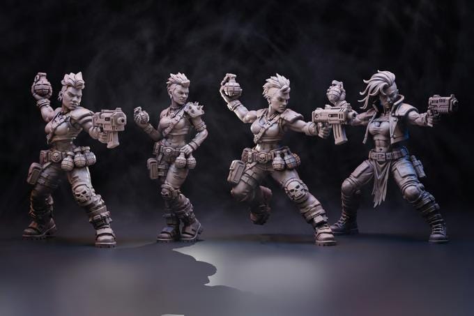 Ballad of the Street Cats Miniature Set - 28mm / 32mm / 36mm - Underground Minis - Resin Printed Figure for TTRPGs and Wargaming