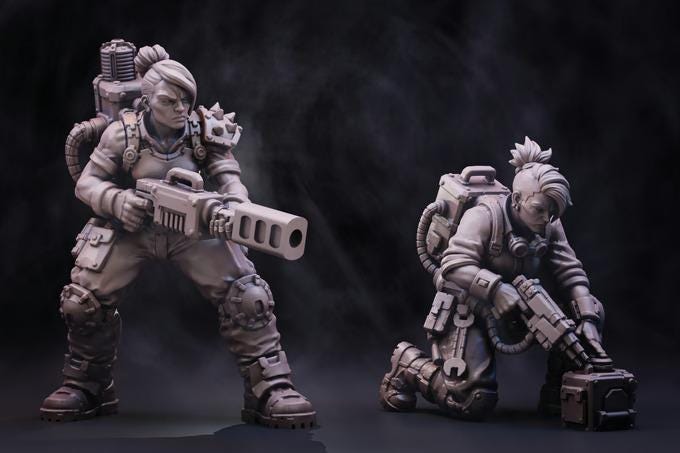 Ballad of the Street Cats Miniature Set - 28mm / 32mm / 36mm - Underground Minis - Resin Printed Figure for TTRPGs and Wargaming