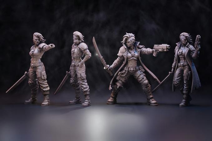 Ballad of the Street Cats Miniature Set - 28mm / 32mm / 36mm - Underground Minis - Resin Printed Figure for TTRPGs and Wargaming
