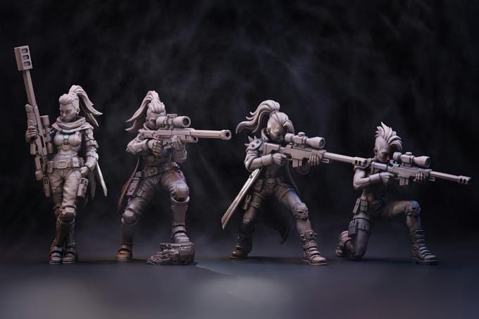 Ballad of the Street Cats Miniature Set - 28mm / 32mm / 36mm - Underground Minis - Resin Printed Figure for TTRPGs and Wargaming
