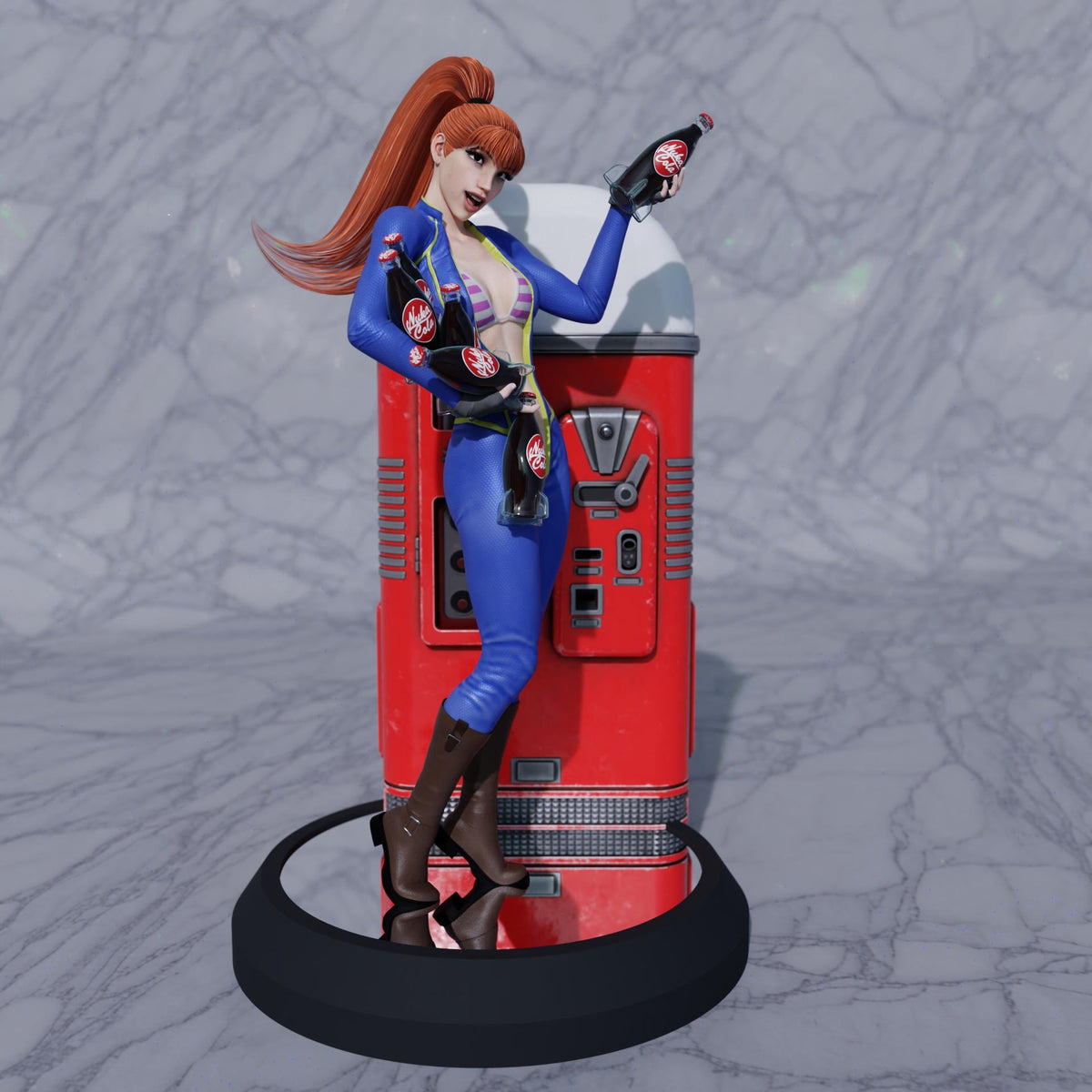Vault Project Miniature (4 Variations including NSFW) - 28mm / 32mm / 36mm / 75mm - QB Works - Resin Printed Figures for Painting & Display