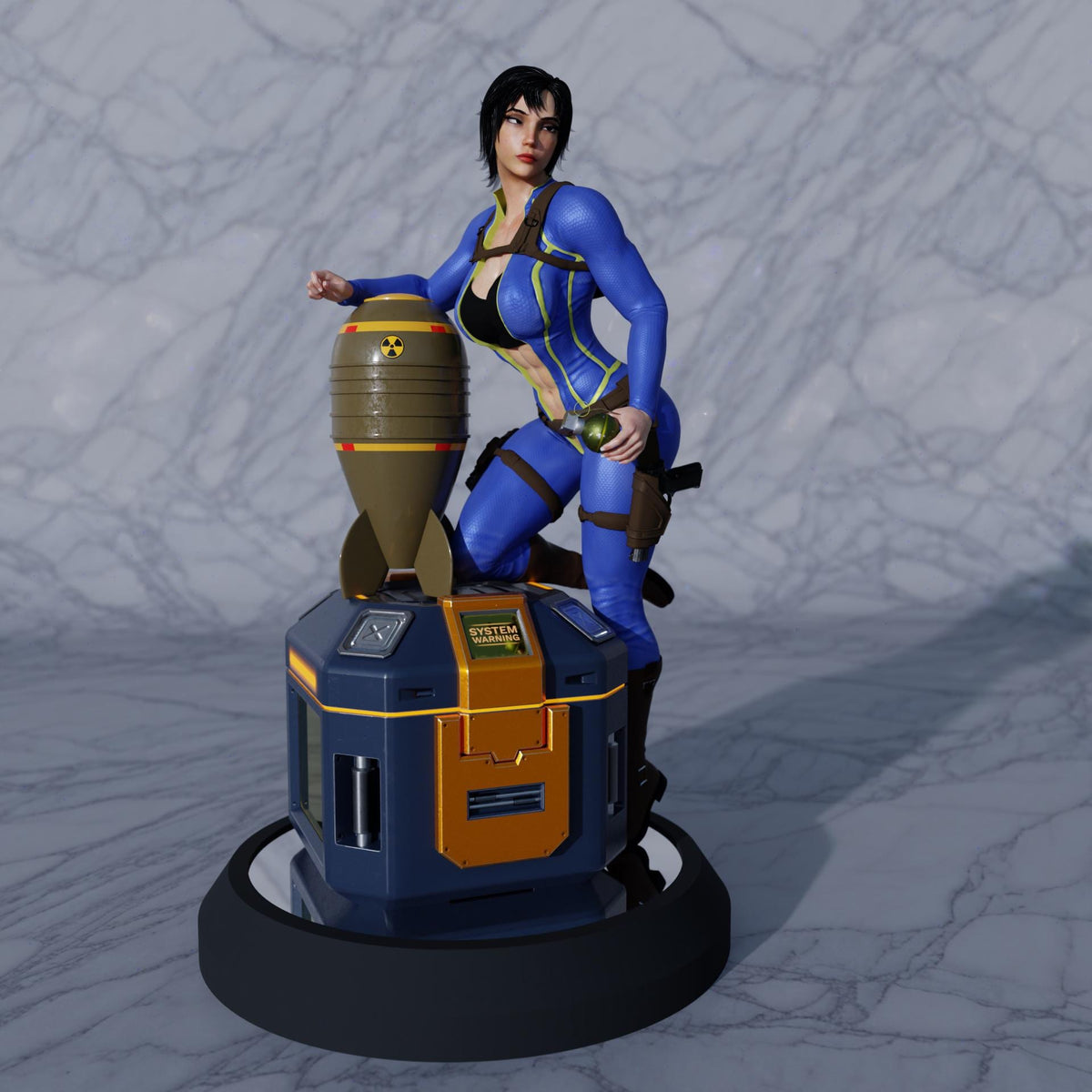 Vault Project Miniature (4 Variations including NSFW) - 28mm / 32mm / 36mm / 75mm - QB Works - Resin Printed Figures for Painting & Display