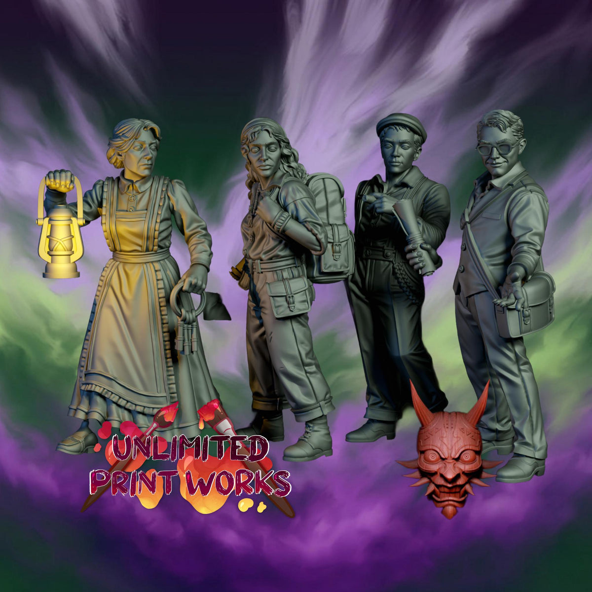 Beyond the Silver Gate Investigators Miniatures - 28mm / 32mm / 36mm - Adaevy Creations - Resin Printed Figure for Lovecraftian Horror