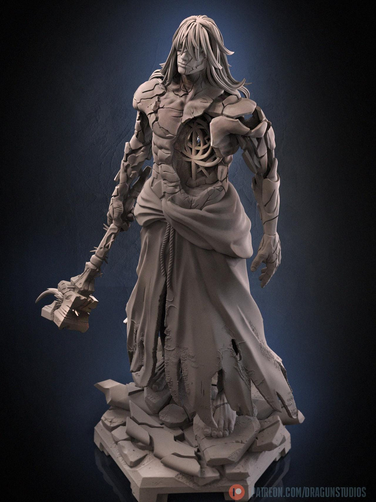 Fractured God Miniature - DraGun Studios - 56mm / 110mm - Resin Printed Figure for D&D, TTRPGs, and Board Games