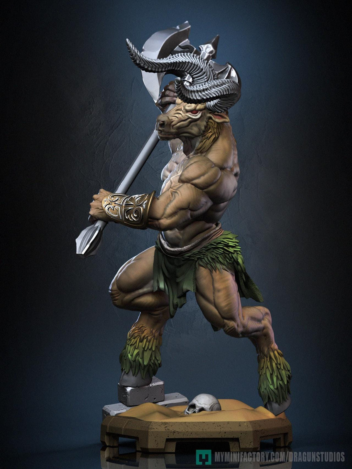 Minotaurus Miniature - DraGun Studios - 56mm / 110mm - Resin Printed Figure for D&D, TTRPGs, and Board Games