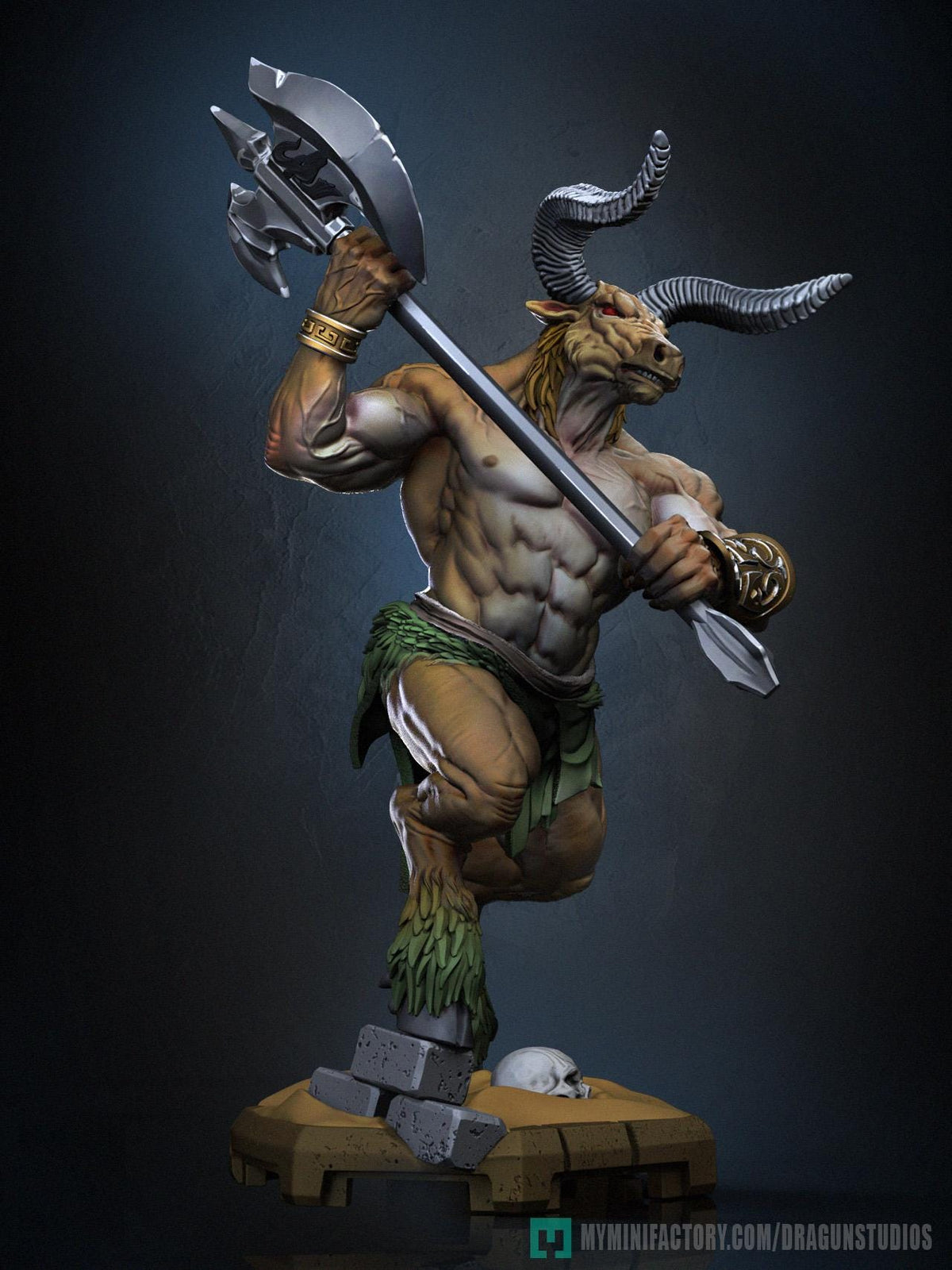 Minotaurus Miniature - DraGun Studios - 56mm / 110mm - Resin Printed Figure for D&D, TTRPGs, and Board Games