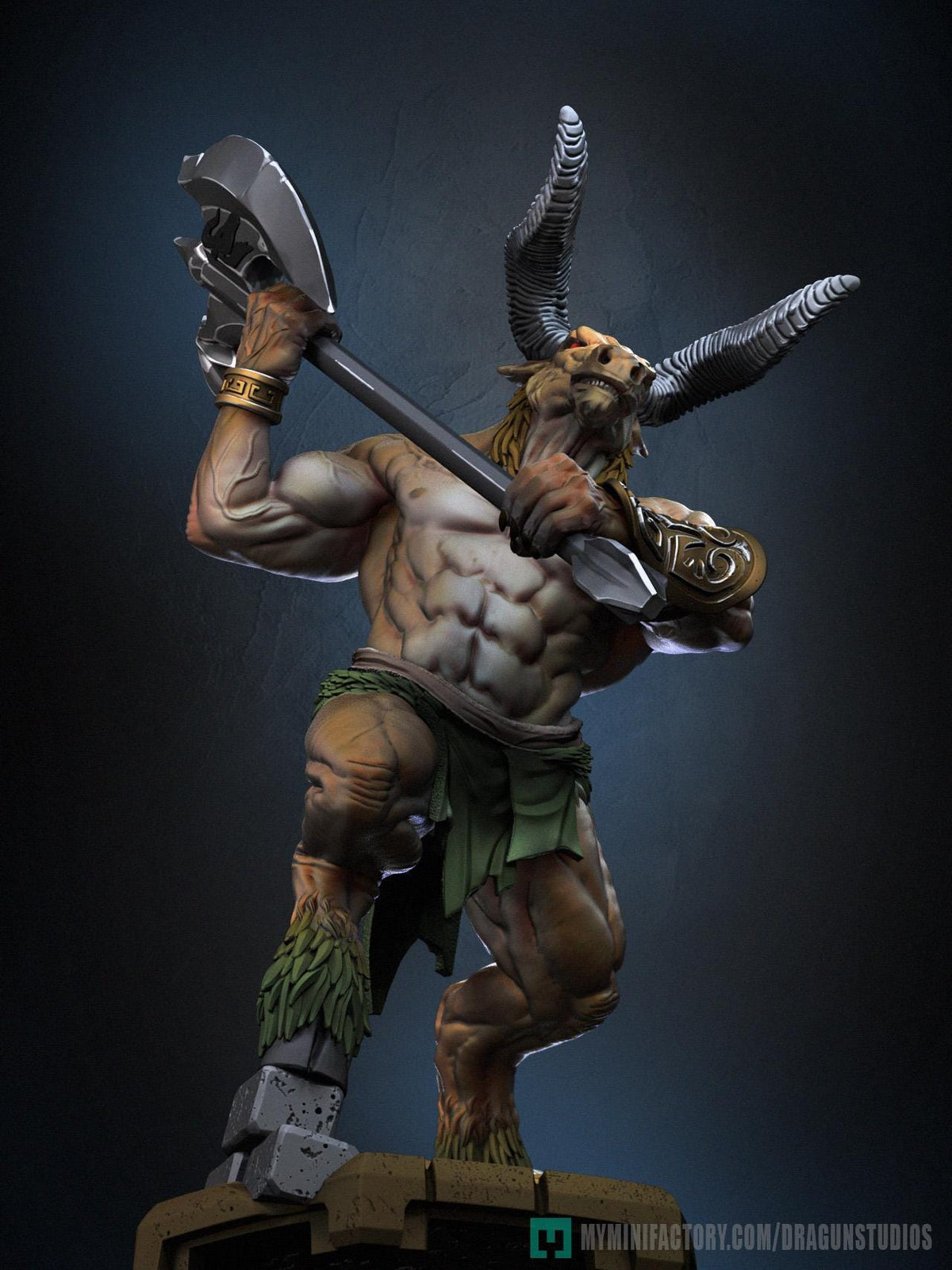 Minotaurus Miniature - DraGun Studios - 56mm / 110mm - Resin Printed Figure for D&D, TTRPGs, and Board Games