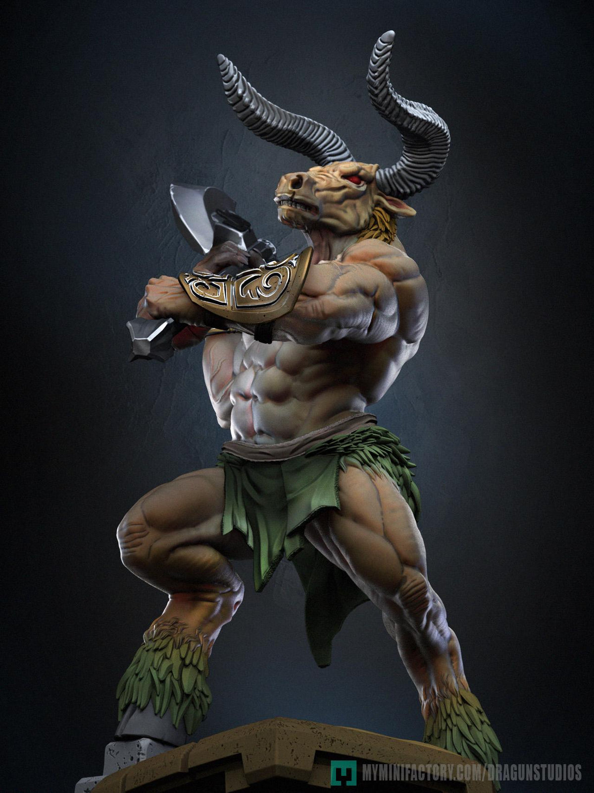 Minotaurus Miniature - DraGun Studios - 56mm / 110mm - Resin Printed Figure for D&D, TTRPGs, and Board Games
