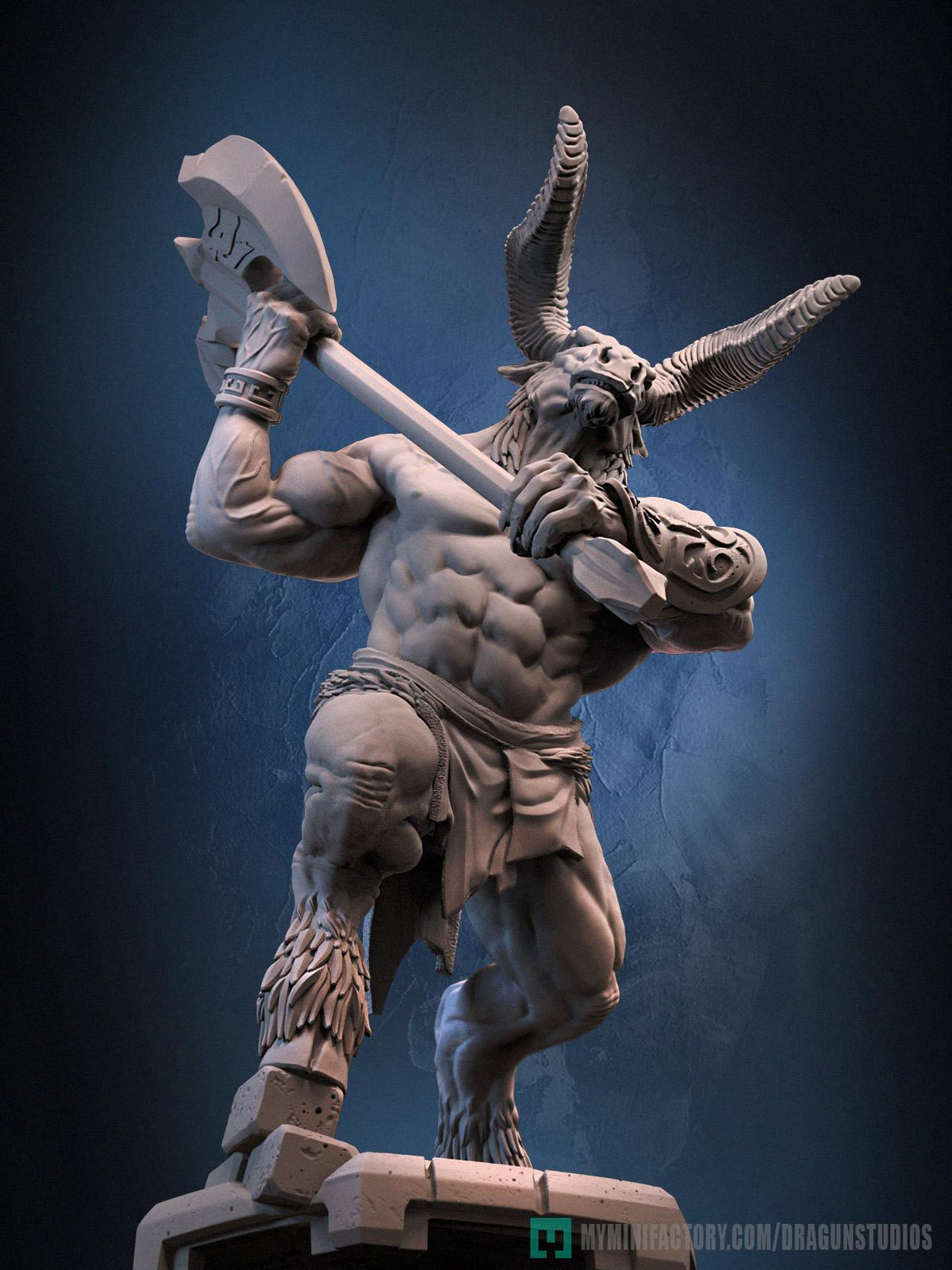 Minotaurus Miniature - DraGun Studios - 56mm / 110mm - Resin Printed Figure for D&D, TTRPGs, and Board Games