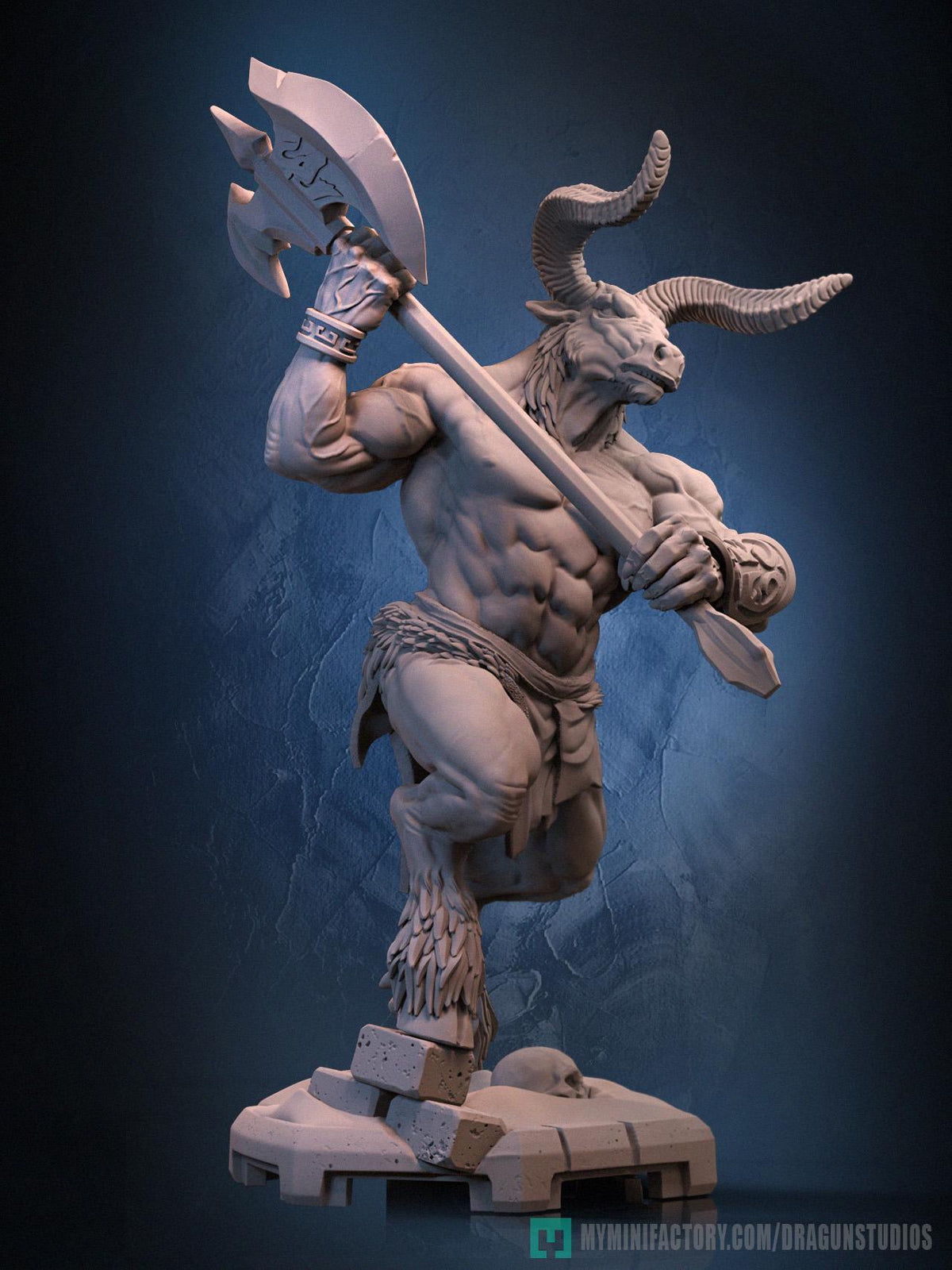 Minotaurus Miniature - DraGun Studios - 56mm / 110mm - Resin Printed Figure for D&D, TTRPGs, and Board Games