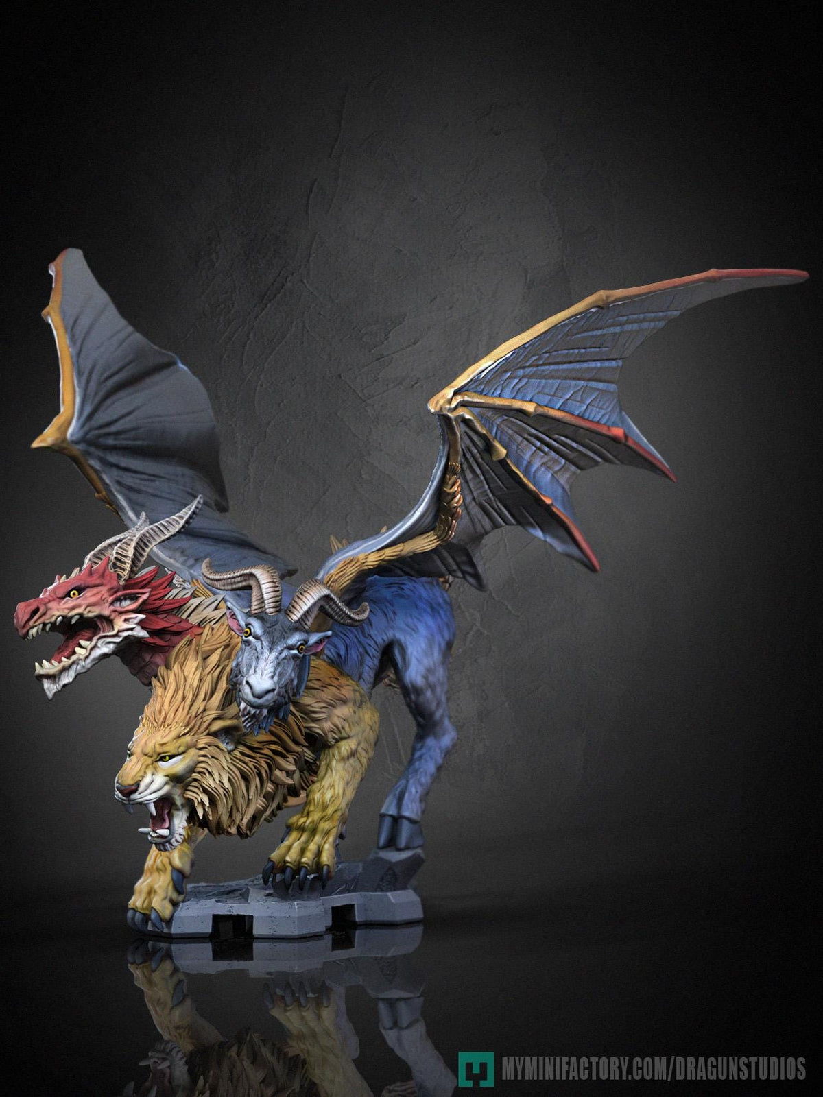 Chimera Miniature - DraGun Studios - 57mm / 80mm - Resin Printed Figure for D&D, TTRPGs, and Board Games