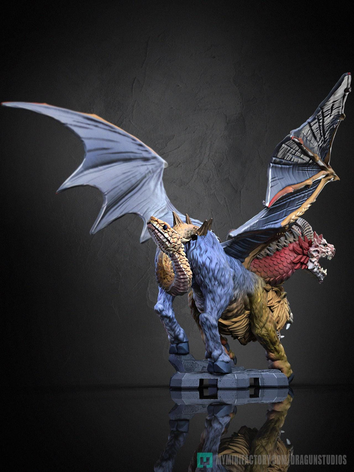 Chimera Miniature - DraGun Studios - 57mm / 80mm - Resin Printed Figure for D&D, TTRPGs, and Board Games