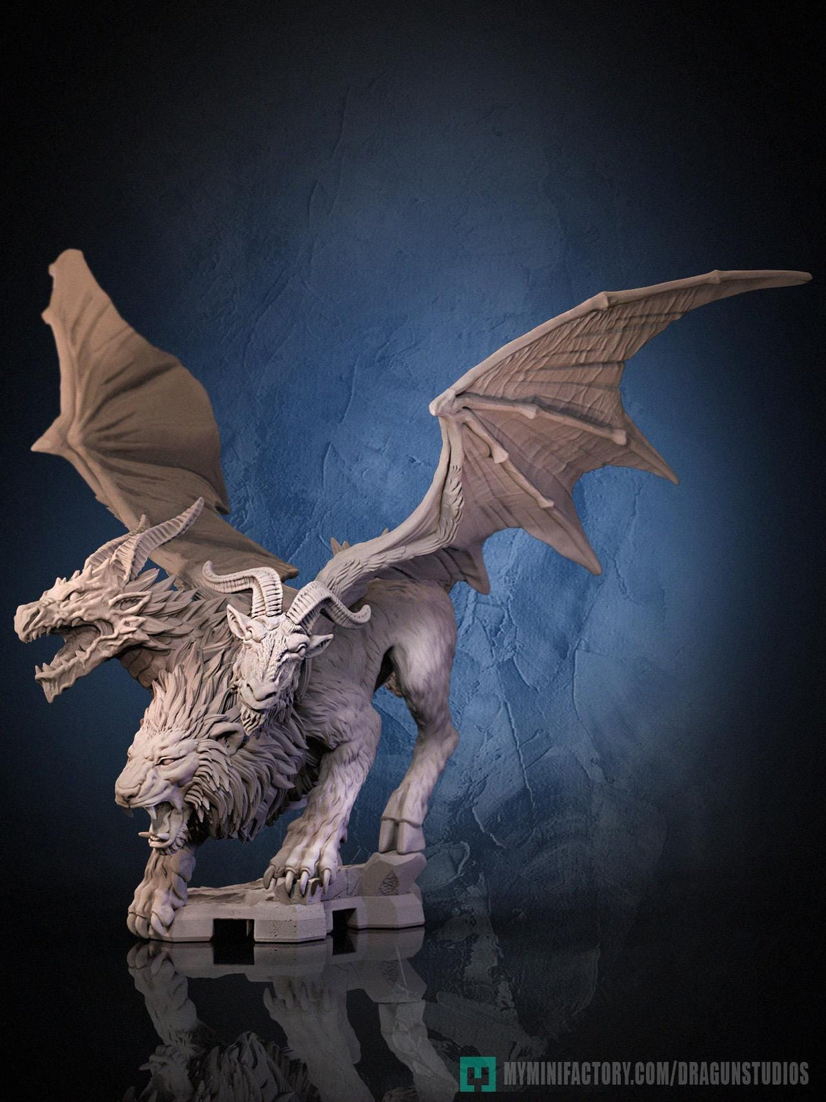 Chimera Miniature - DraGun Studios - 57mm / 80mm - Resin Printed Figure for D&D, TTRPGs, and Board Games