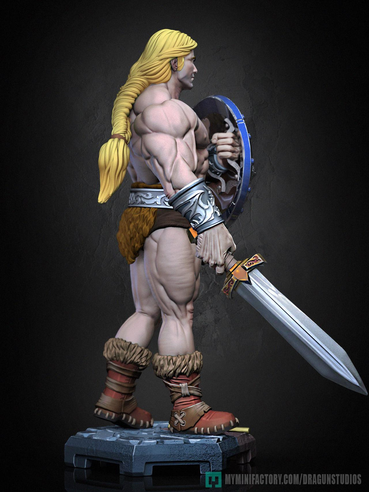 Alan the Brave Miniature - DraGun Studios - 28mm / 32mm / 36mm / 75mm - Resin Printed Figure for D&D, TTRPGs, and Board Games