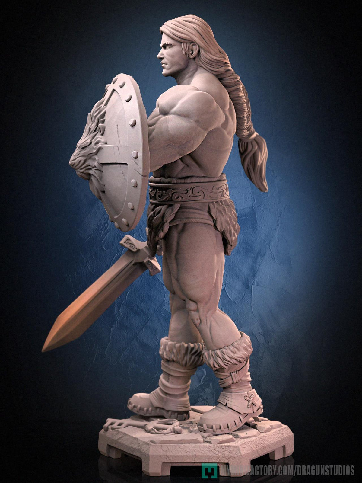Alan the Brave Miniature - DraGun Studios - 28mm / 32mm / 36mm / 75mm - Resin Printed Figure for D&D, TTRPGs, and Board Games