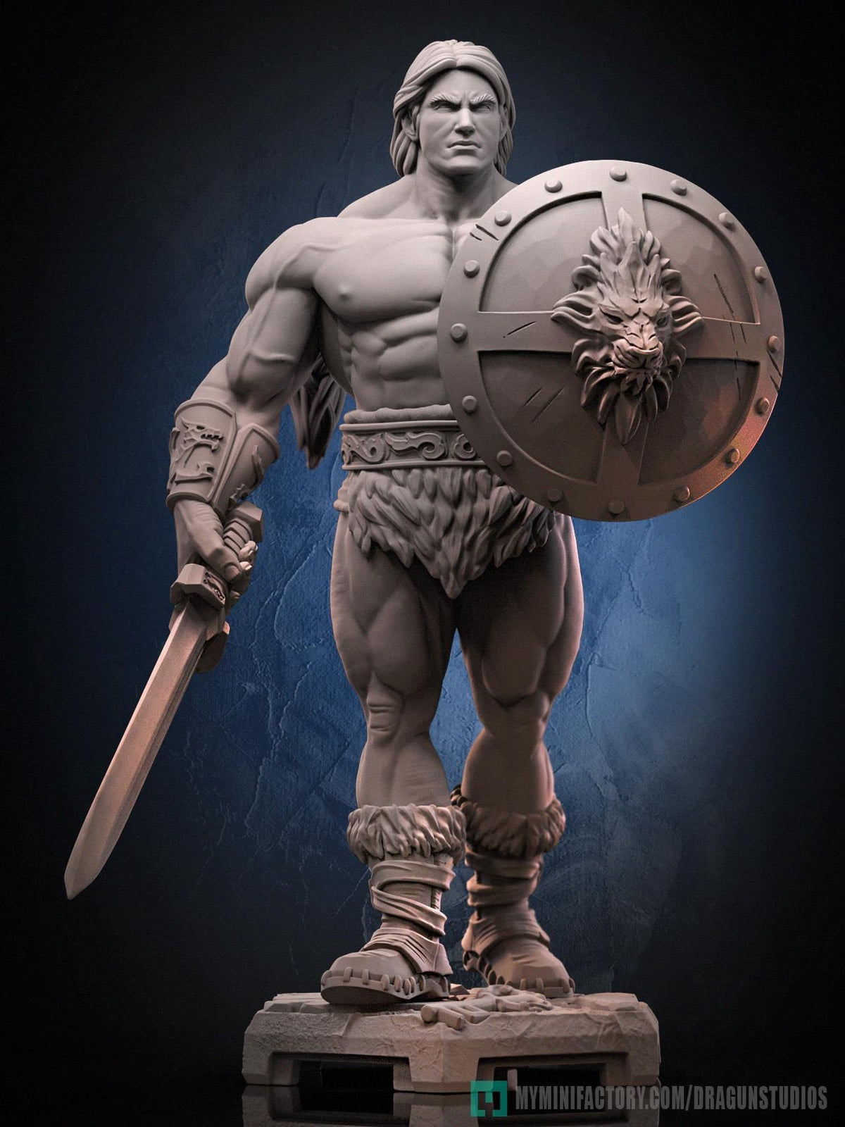 Alan the Brave Miniature - DraGun Studios - 28mm / 32mm / 36mm / 75mm - Resin Printed Figure for D&D, TTRPGs, and Board Games