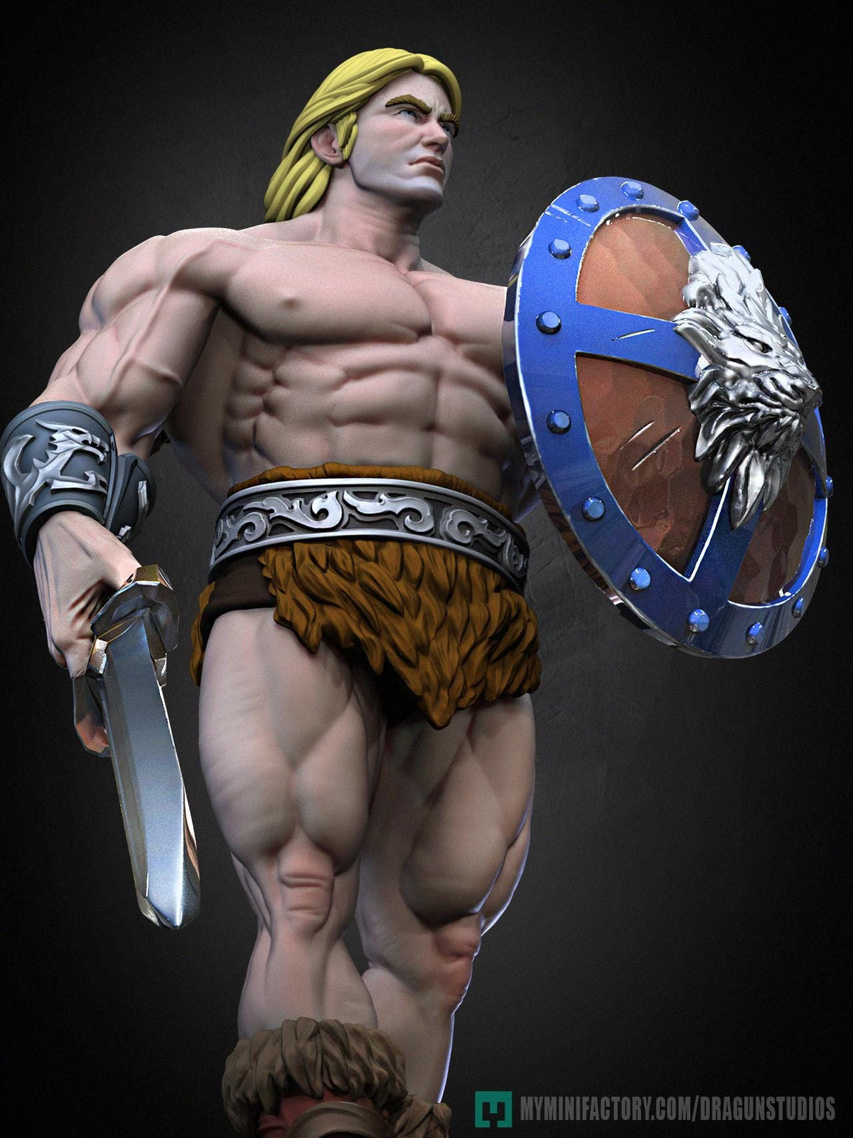 Alan the Brave Miniature - DraGun Studios - 28mm / 32mm / 36mm / 75mm - Resin Printed Figure for D&D, TTRPGs, and Board Games