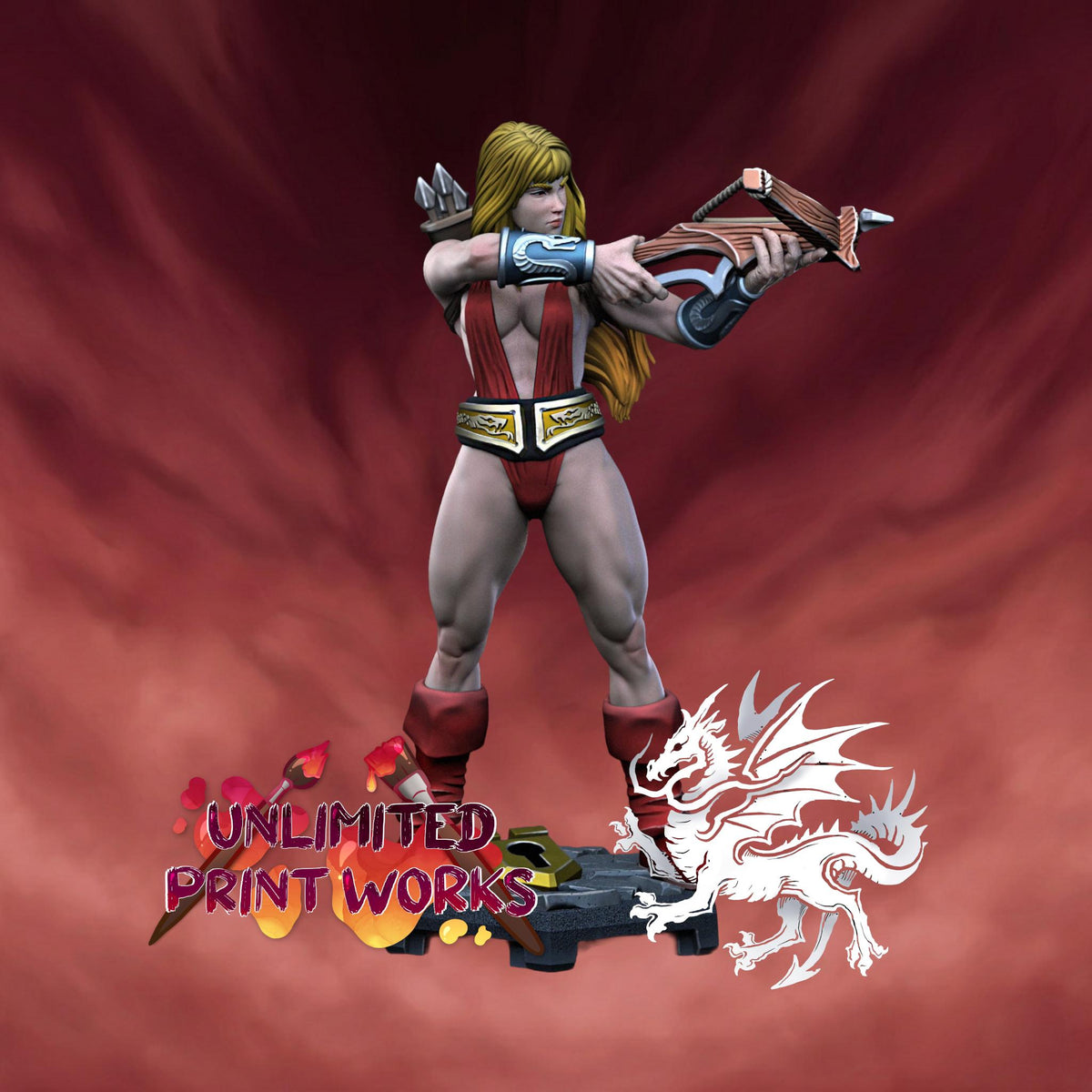 Amazon Sara Miniature - DraGun Studios - 28mm / 32mm / 36mm / 75mm - Resin Printed Figure for D&D, TTRPGs, and Board Games
