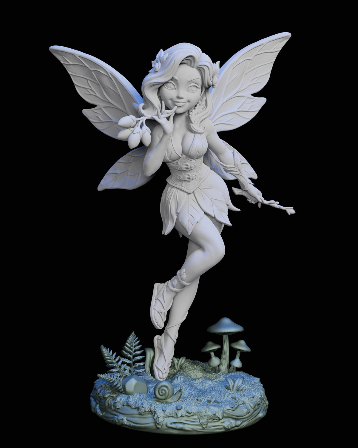 Whispers of the Fairywood Miniature (4 Variations) - Claudia's Gallery - 28mm / 32mm / 36mm / 75mm - Unpainted Resin Printed Figures
