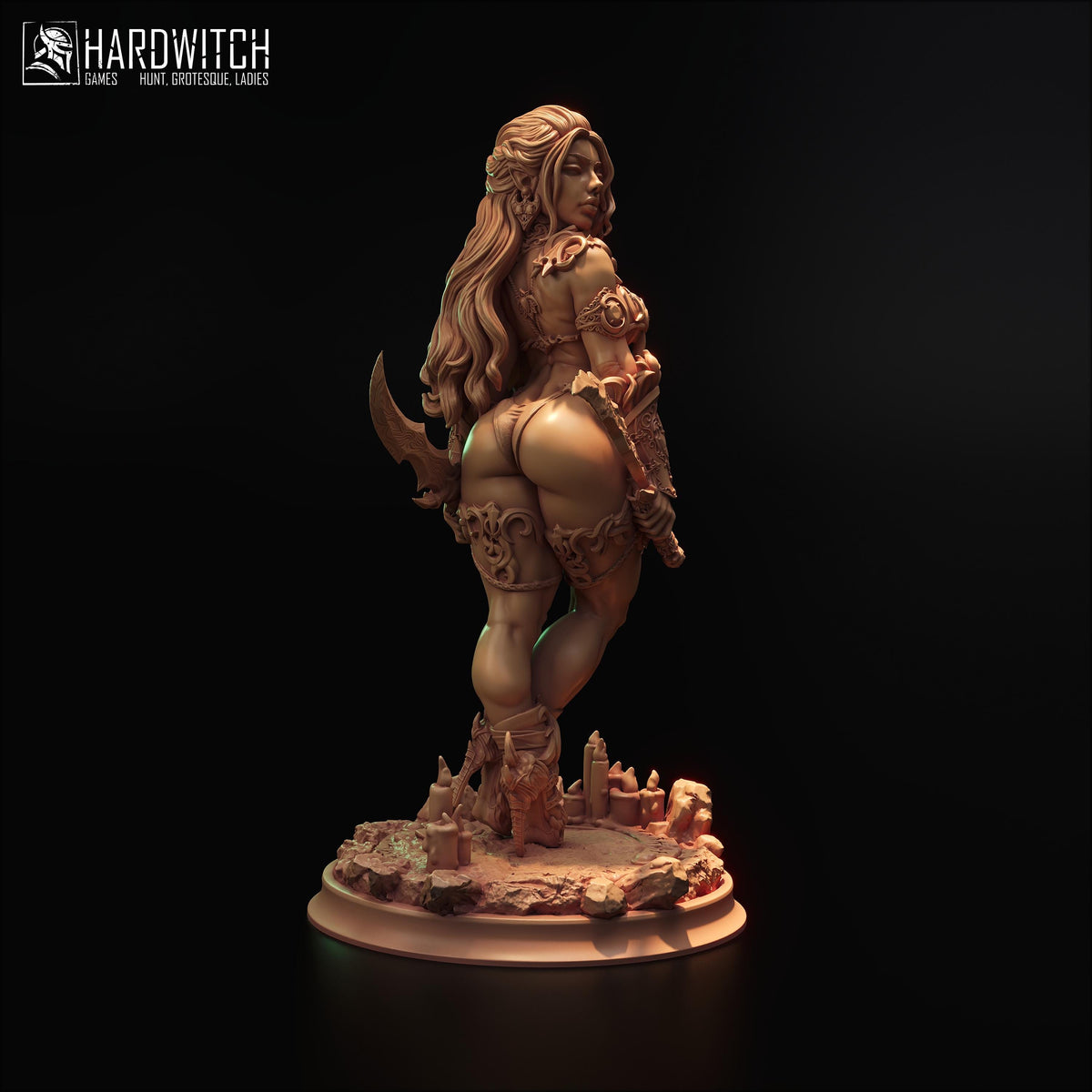 Tiefling Sister of Night Miniature (Standard, Human & NSFW Variations) - 28mm / 32mm / 36mm / 75mm / 1:12 Scale - HardWitch Games