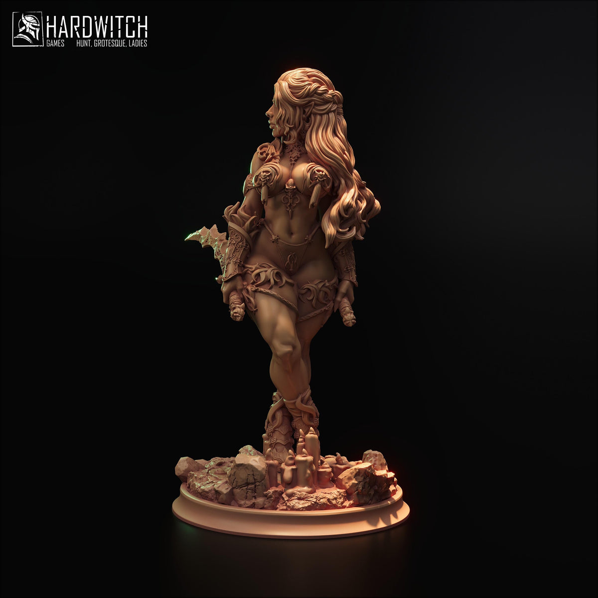Tiefling Sister of Night Miniature (Standard, Human & NSFW Variations) - 28mm / 32mm / 36mm / 75mm / 1:12 Scale - HardWitch Games