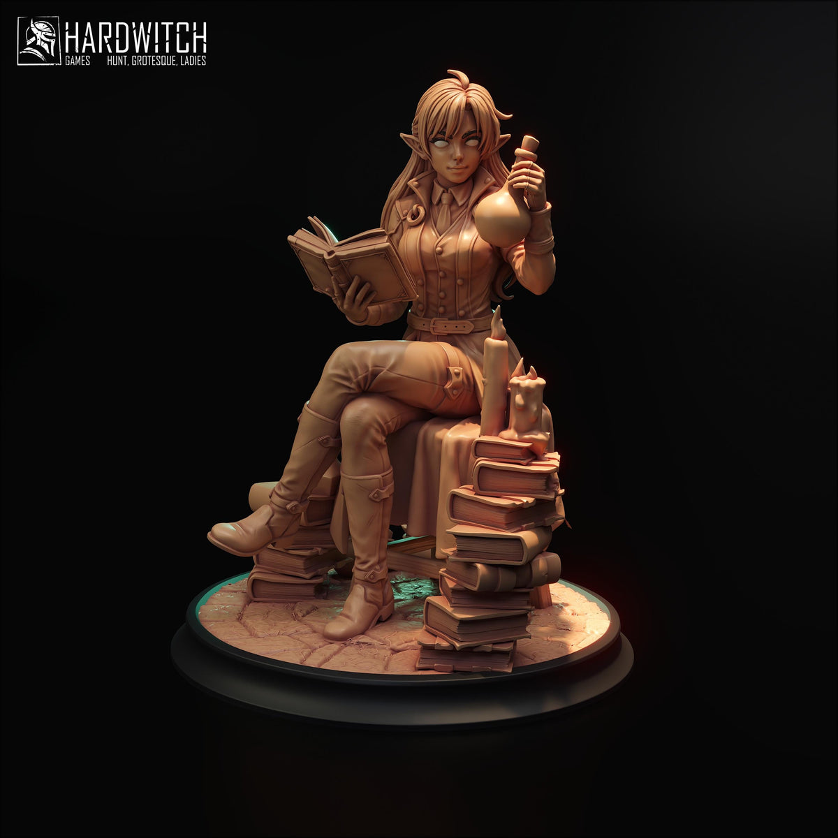 Alchemist Vella Miniature - 28mm / 32mm / 36mm / 75mm - HardWitch Games - Resin Printed Figure for TTRPGs, Board Games, and Wargaming