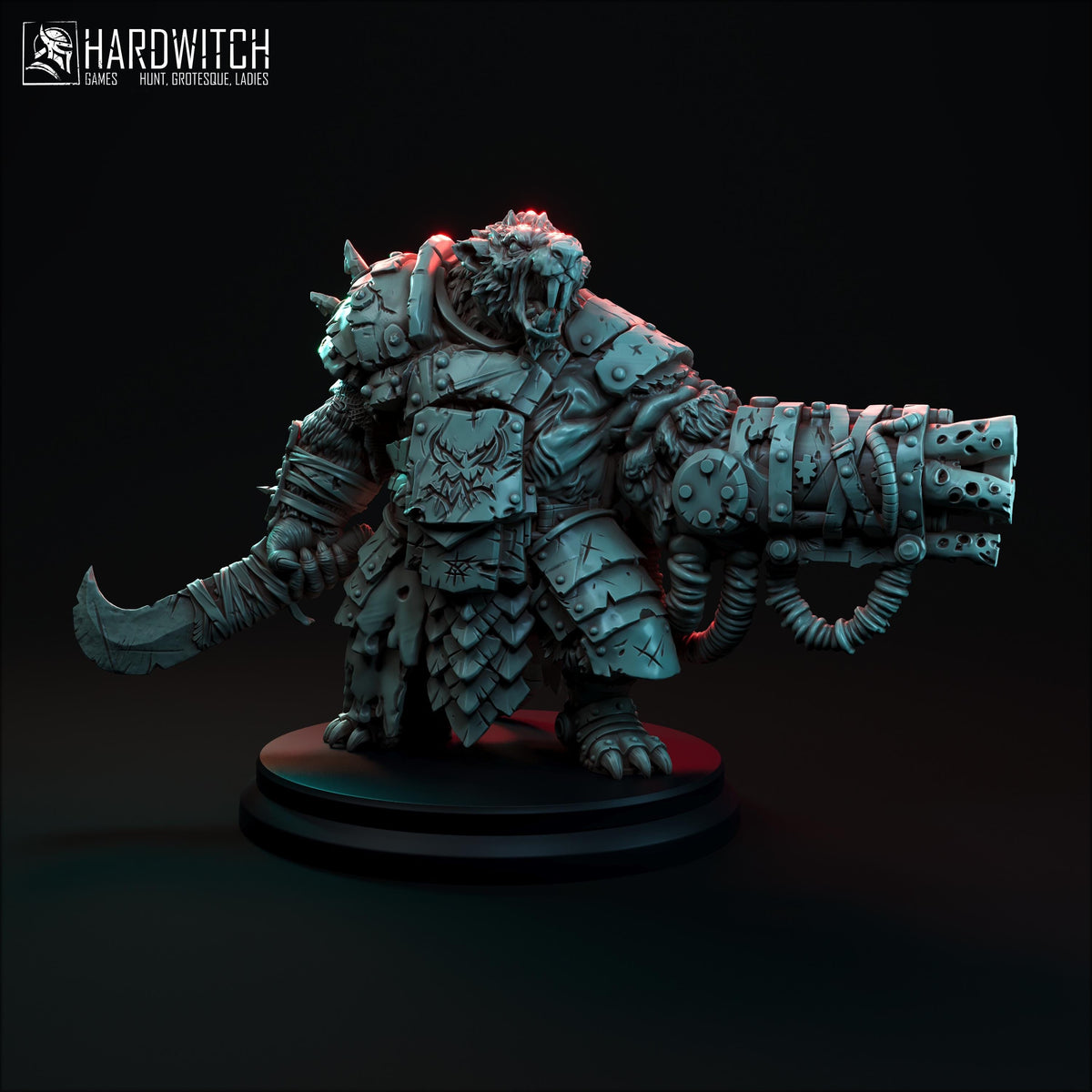 Brazen Rat Ratzeb Squad Miniature (2 Versions) - 28mm / 32mm / 36mm / 75mm - HardWitch Games - Resin Printed Figure for TTRPGs and Wargames