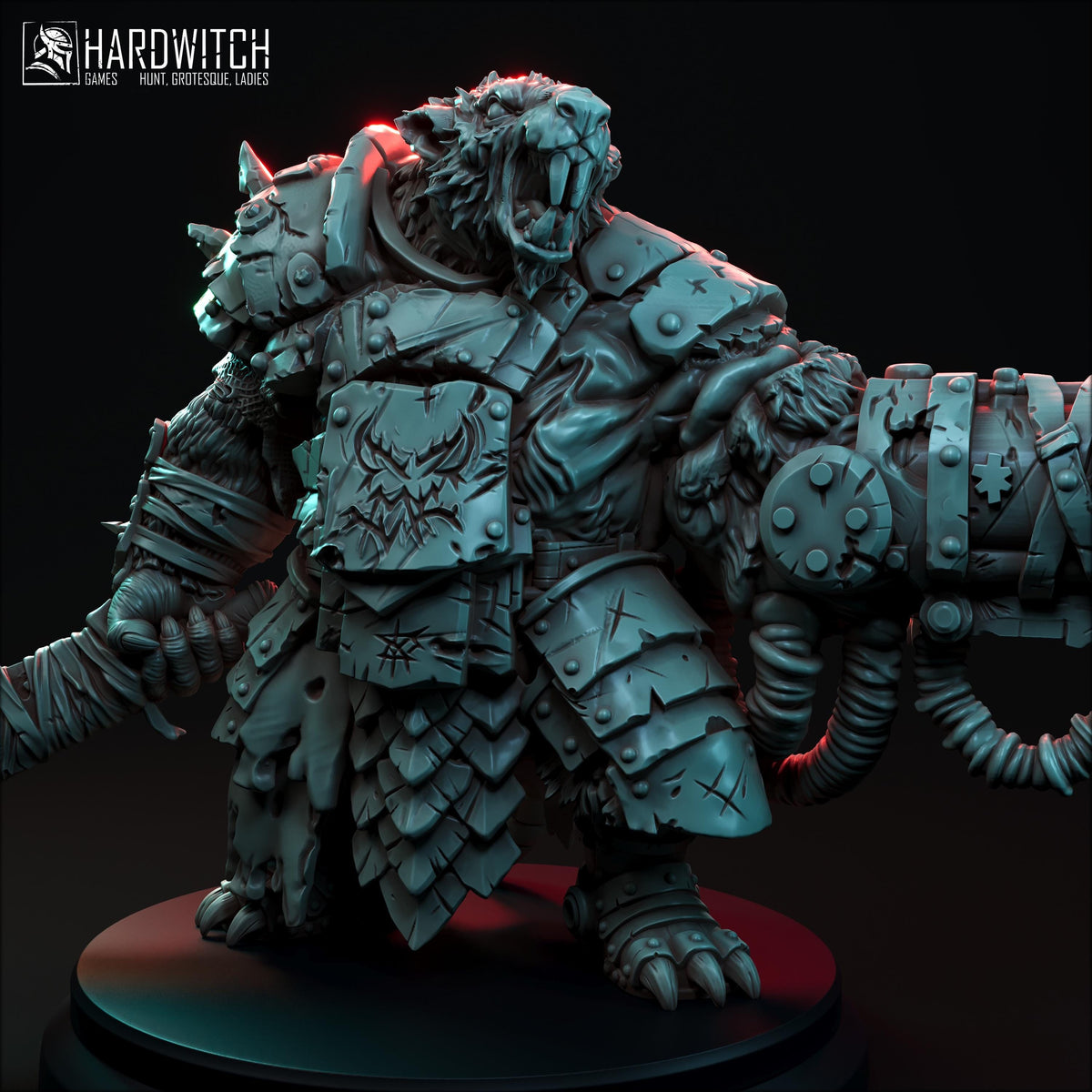Brazen Rat Ratzeb Squad Miniature (2 Versions) - 28mm / 32mm / 36mm / 75mm - HardWitch Games - Resin Printed Figure for TTRPGs and Wargames