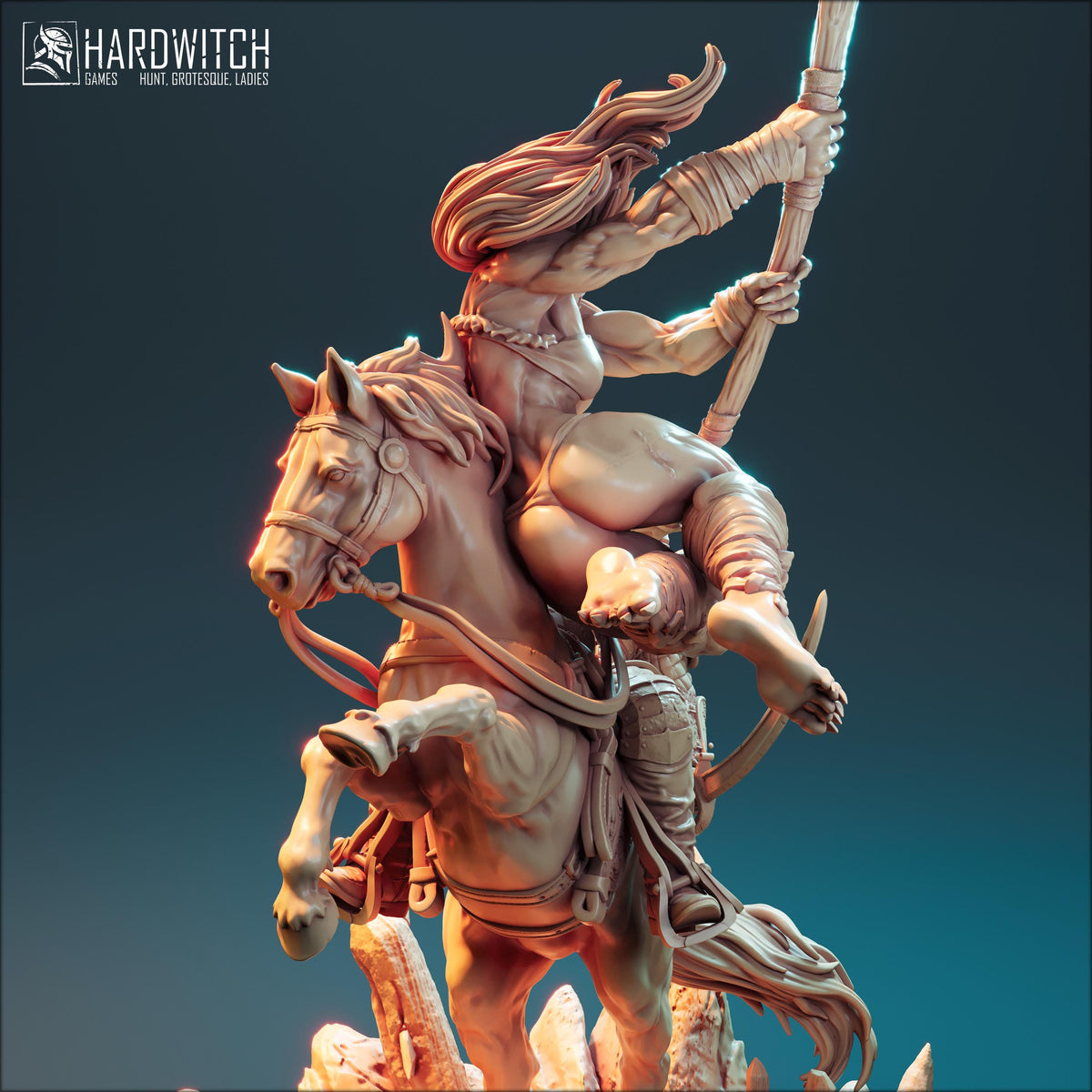 The Hunter Becomes the Hunted Figure - 75mm / 1:12 Scale - HardWitch Games - Resin Printed Statue for Display Painting