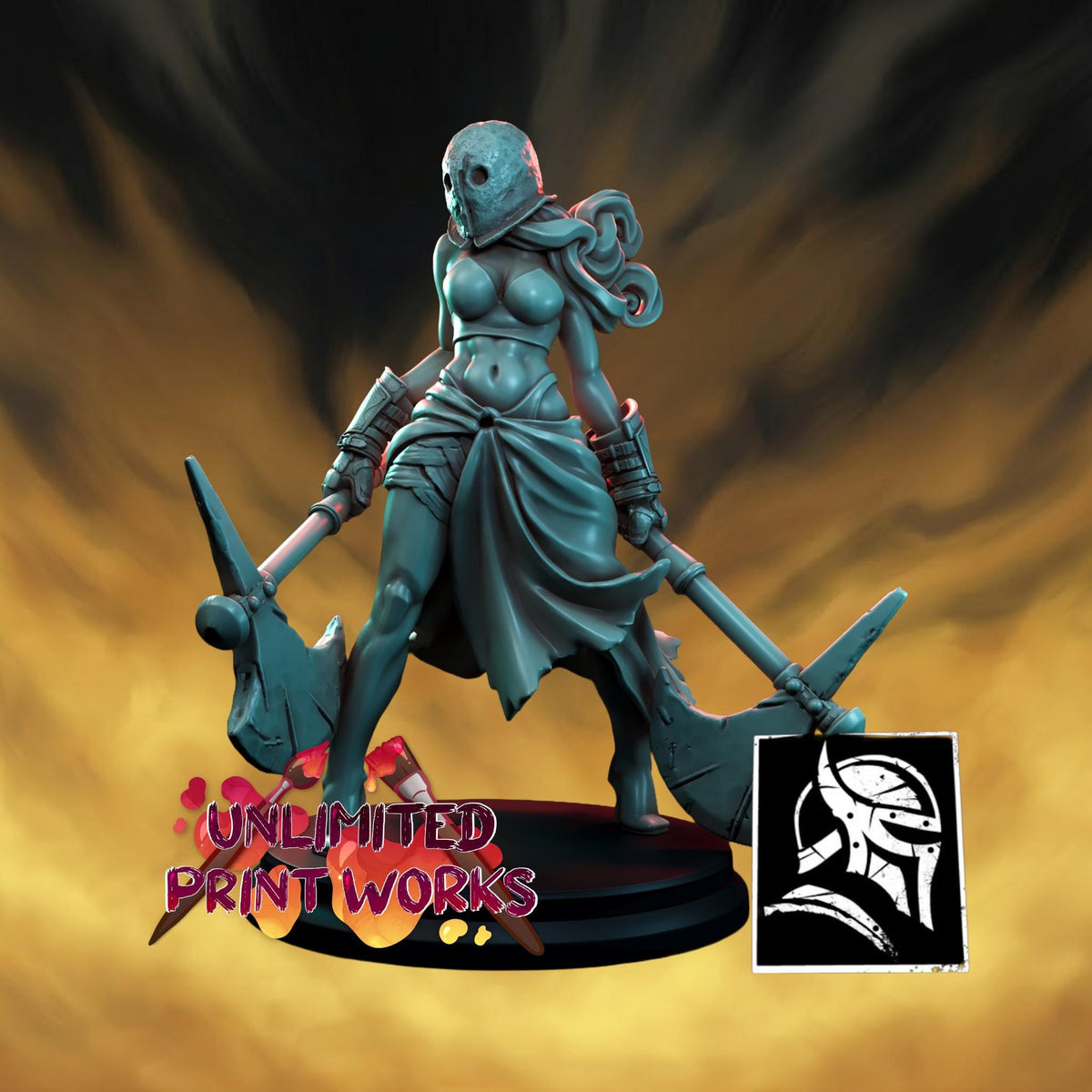 Berserker Nun Miniature (Standard & NSFW) - 28mm / 32mm / 36mm / 75mm - HardWitch Games - Resin Printed Figure for TTRPGs and Wargaming