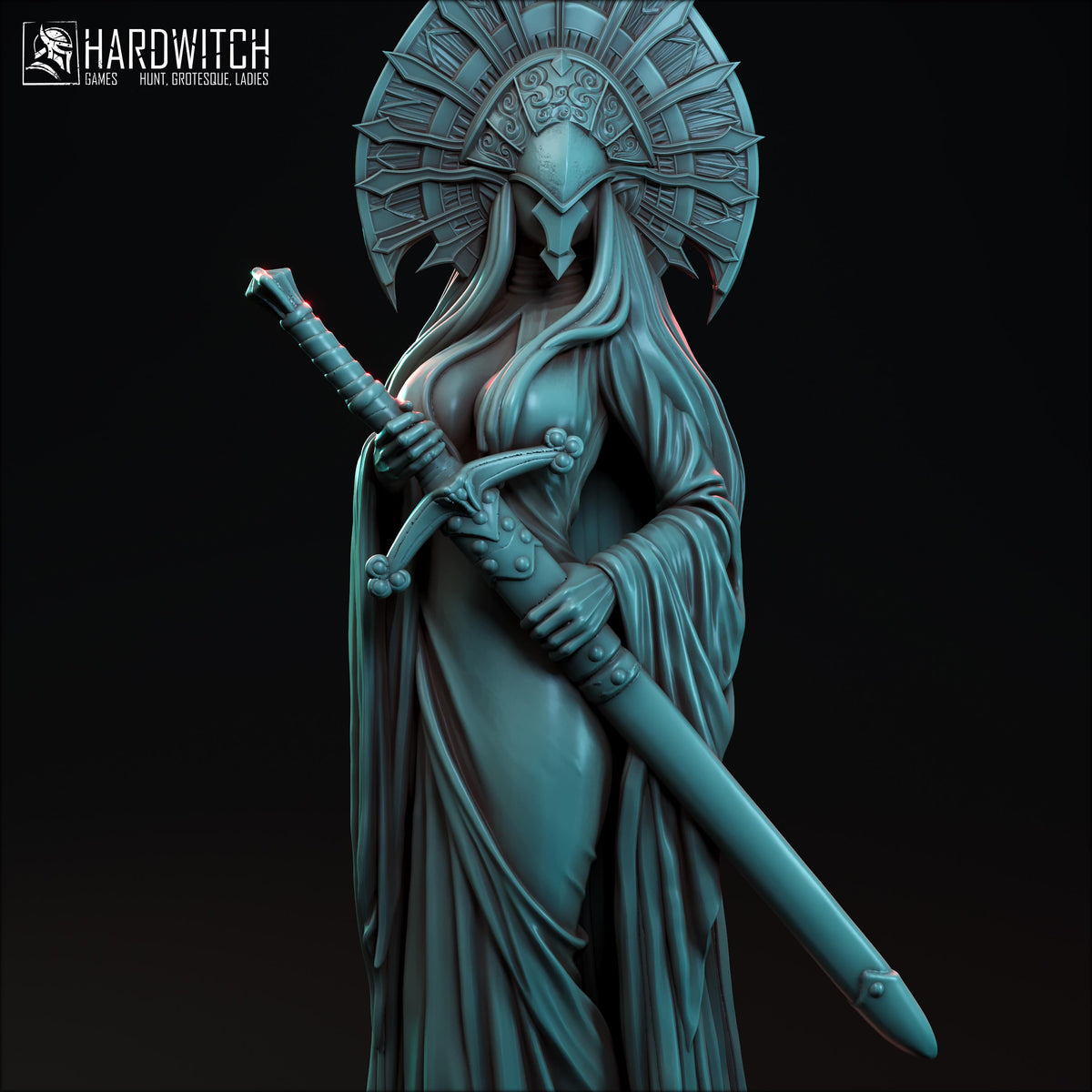 Avowed War Nun Miniature - 28mm / 32mm / 36mm / 75mm - HardWitch Games - Resin Printed Figure for TTRPGs, Board Games, and Wargaming