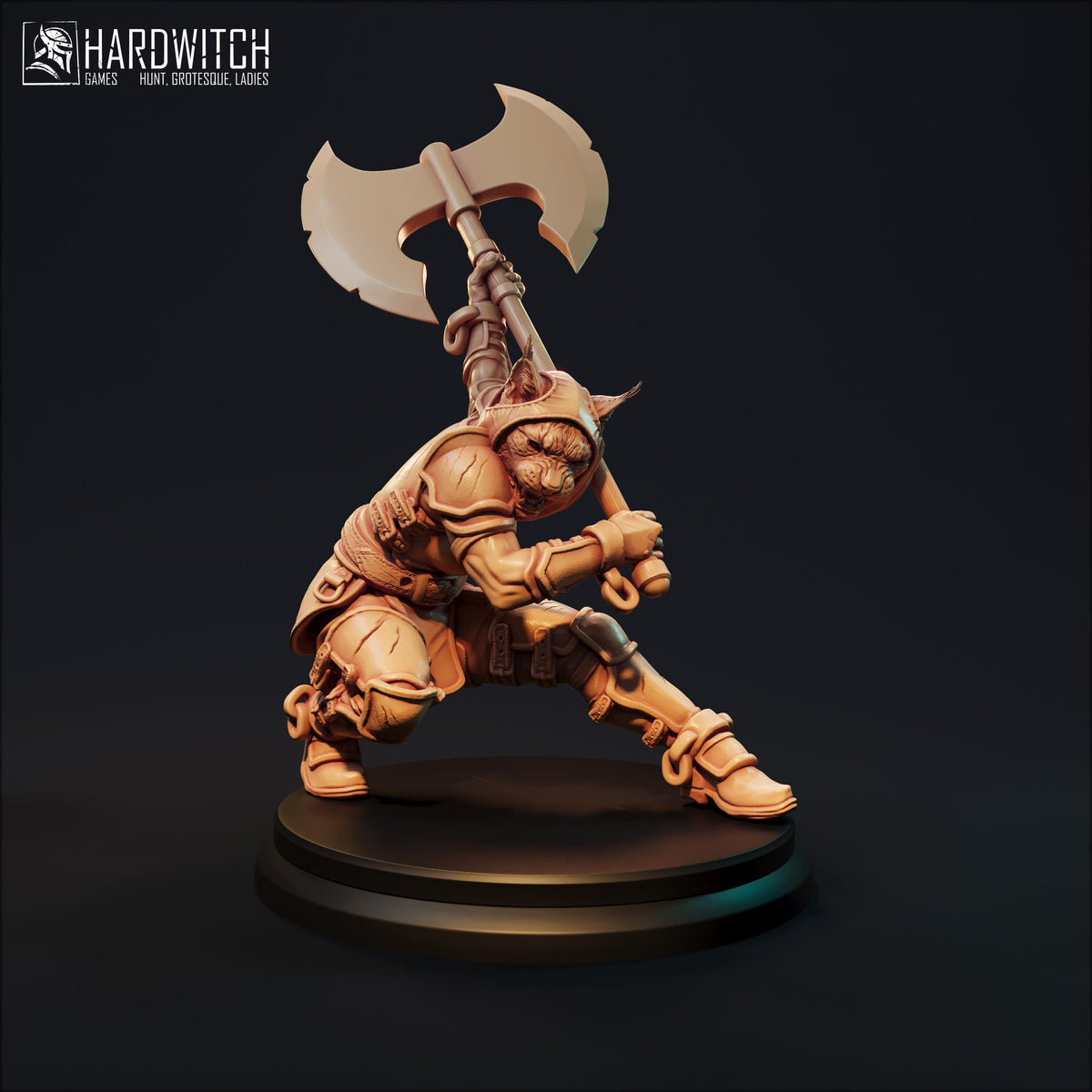 Mercenary Traykir Miniature (2 Variations) - 28mm / 32mm / 36mm / 75mm - HardWitch Games - Resin Printed Figure for TTRPGs and Wargaming