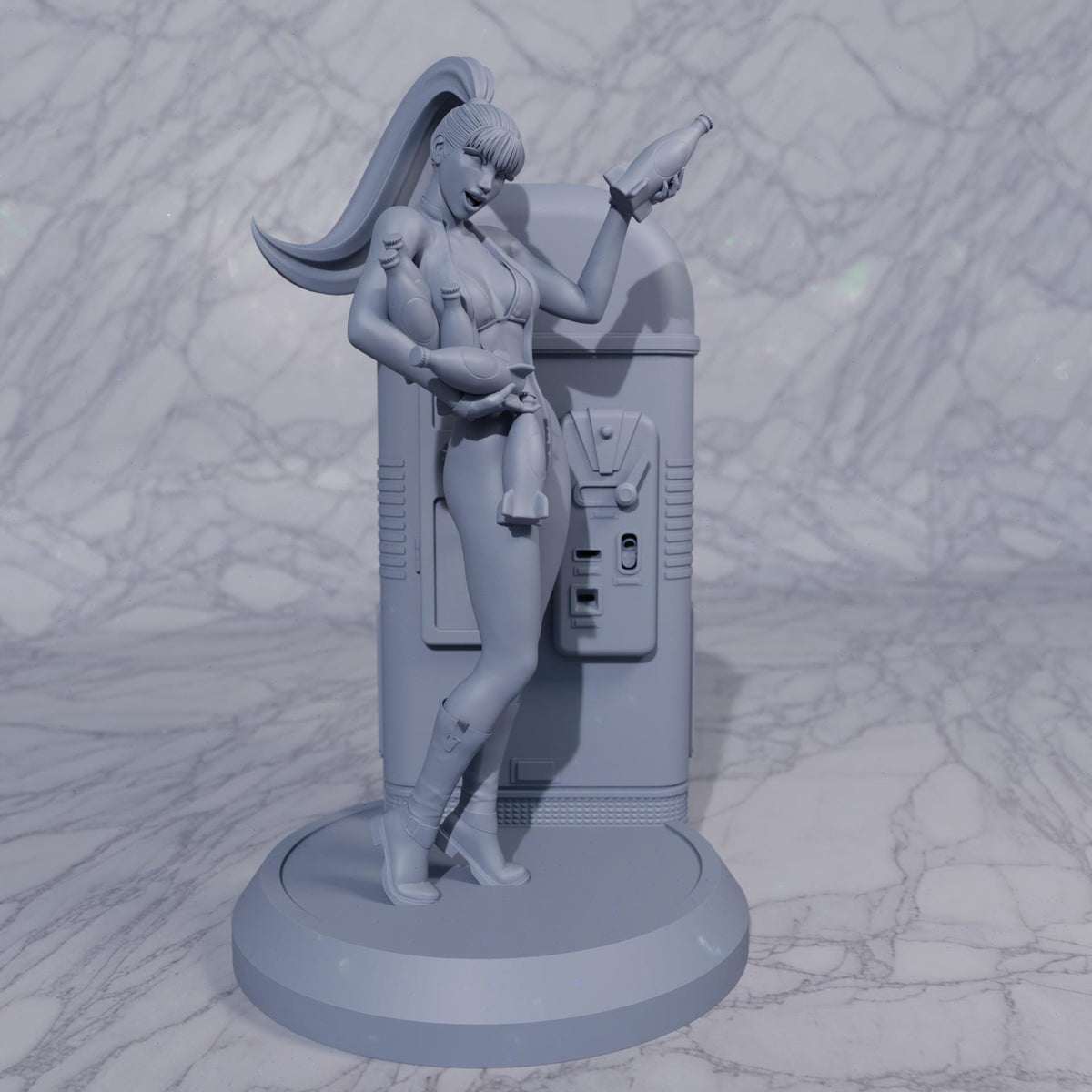 Vault Project Miniature (4 Variations including NSFW) - 28mm / 32mm / 36mm / 75mm - QB Works - Resin Printed Figures for Painting & Display