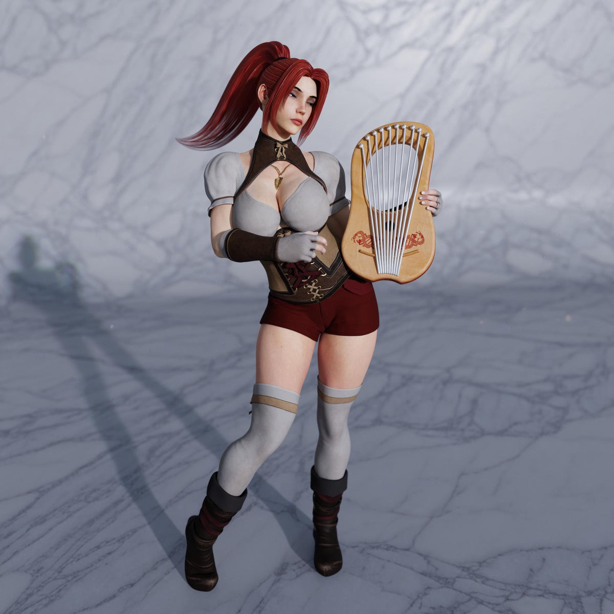 Bardic Inspiration Miniature (4 Variations & NSFW) - 28mm / 32mm / 36mm / 75mm - QB Works - Unpainted Resin Printed Figures for Display
